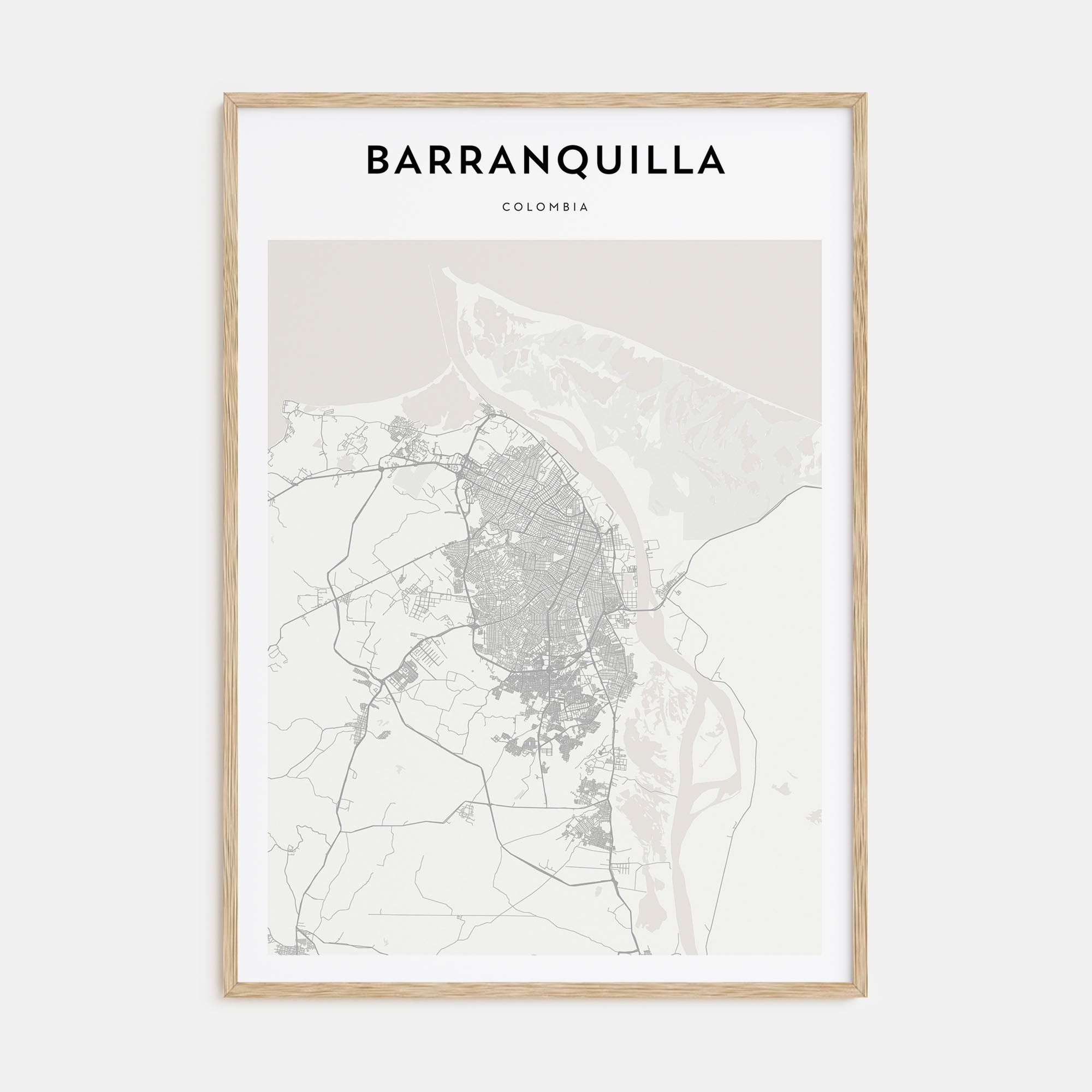 Barranquilla Map Portrait Poster