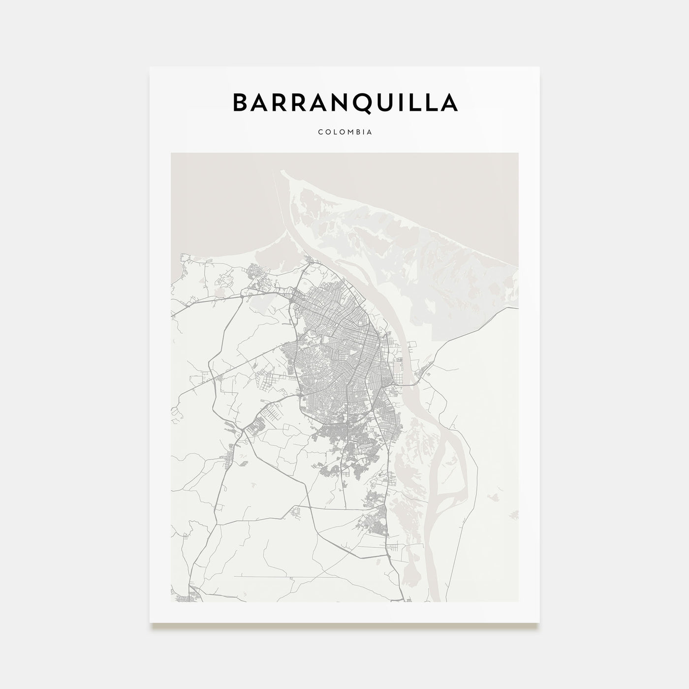 Barranquilla Map Portrait Poster