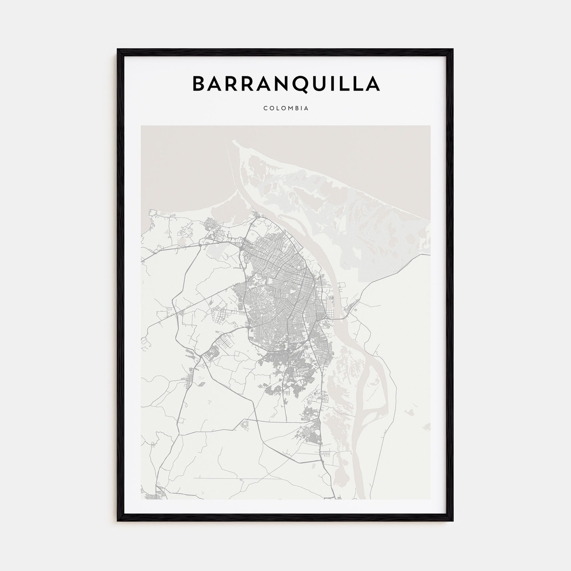Barranquilla Map Portrait Poster