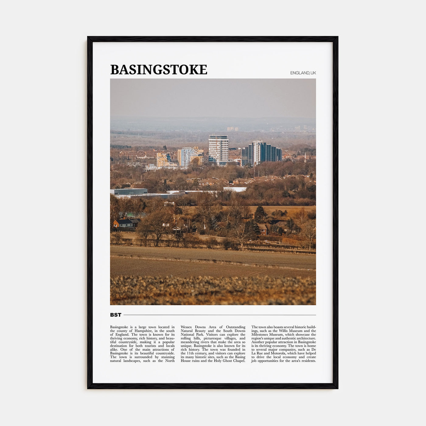 Basingstoke Travel Color Poster