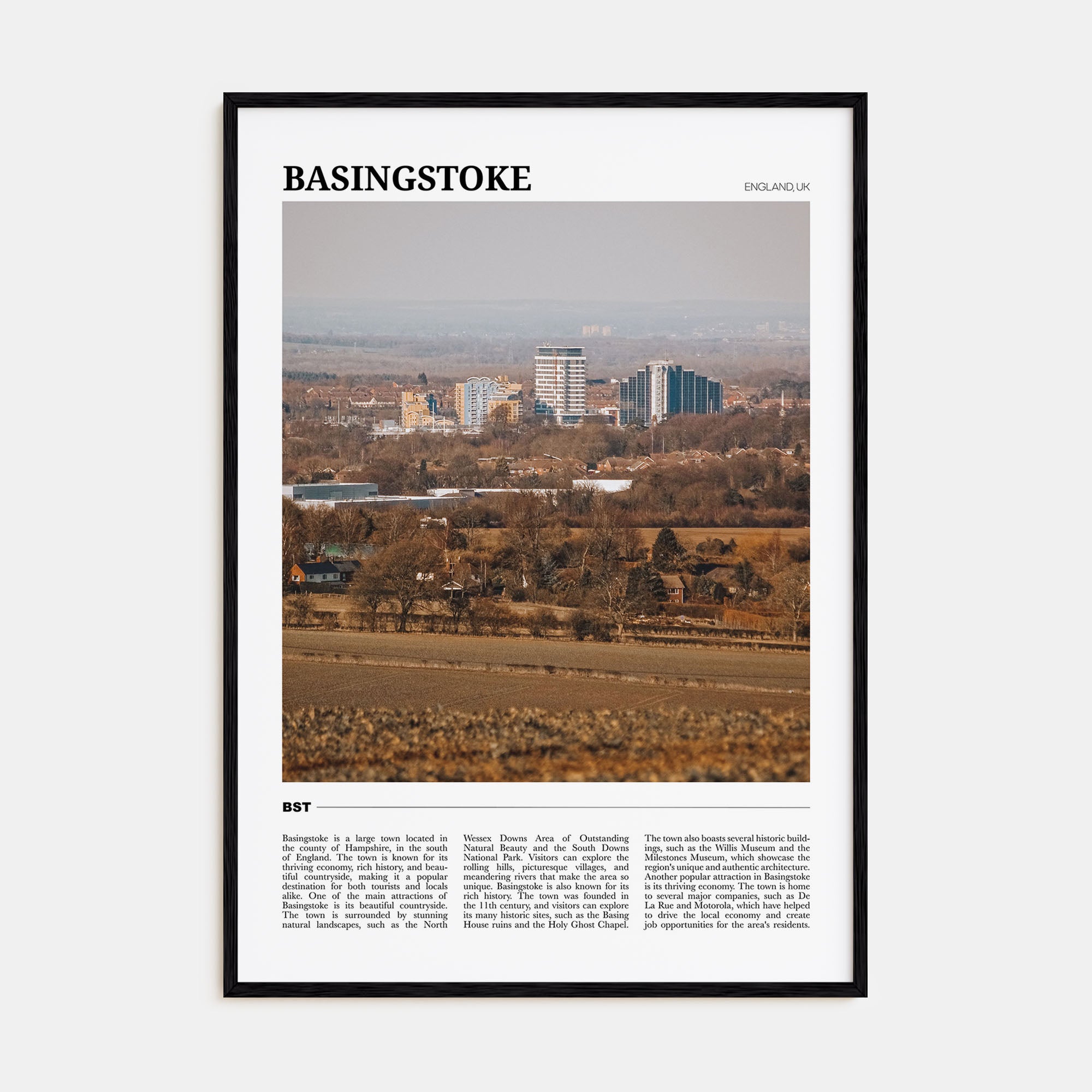 Basingstoke Travel Color Poster