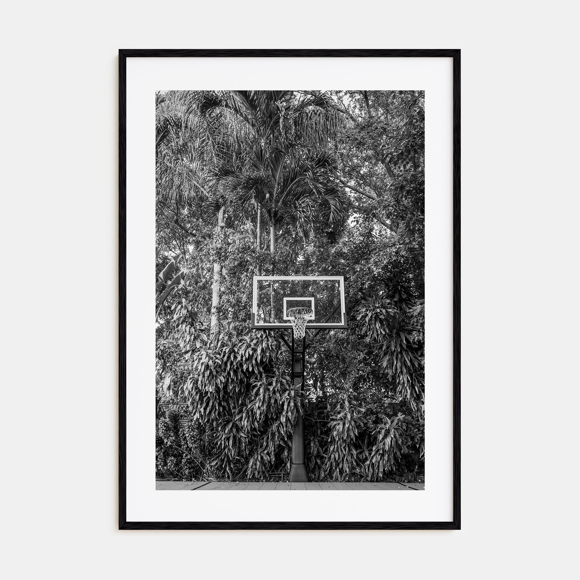 Basketball Court Photo B&W No 2 Poster