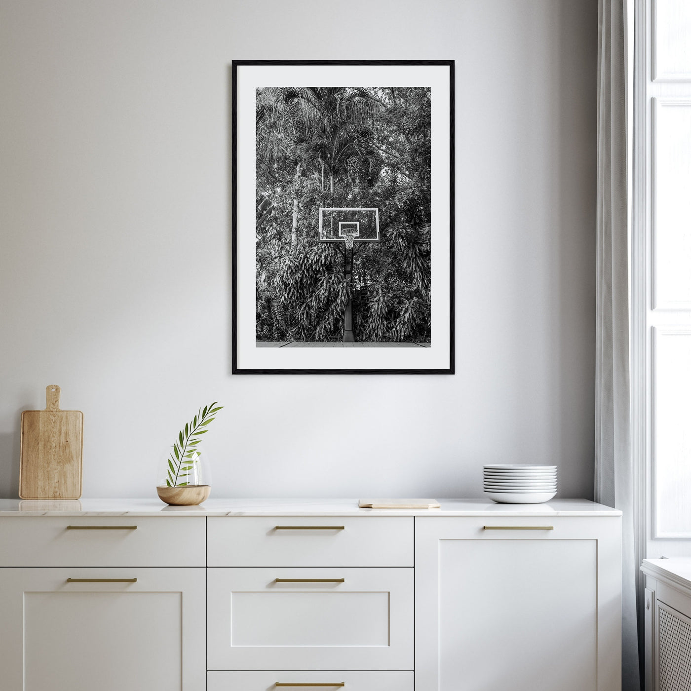 Basketball Court Photo B&W No 2 Poster