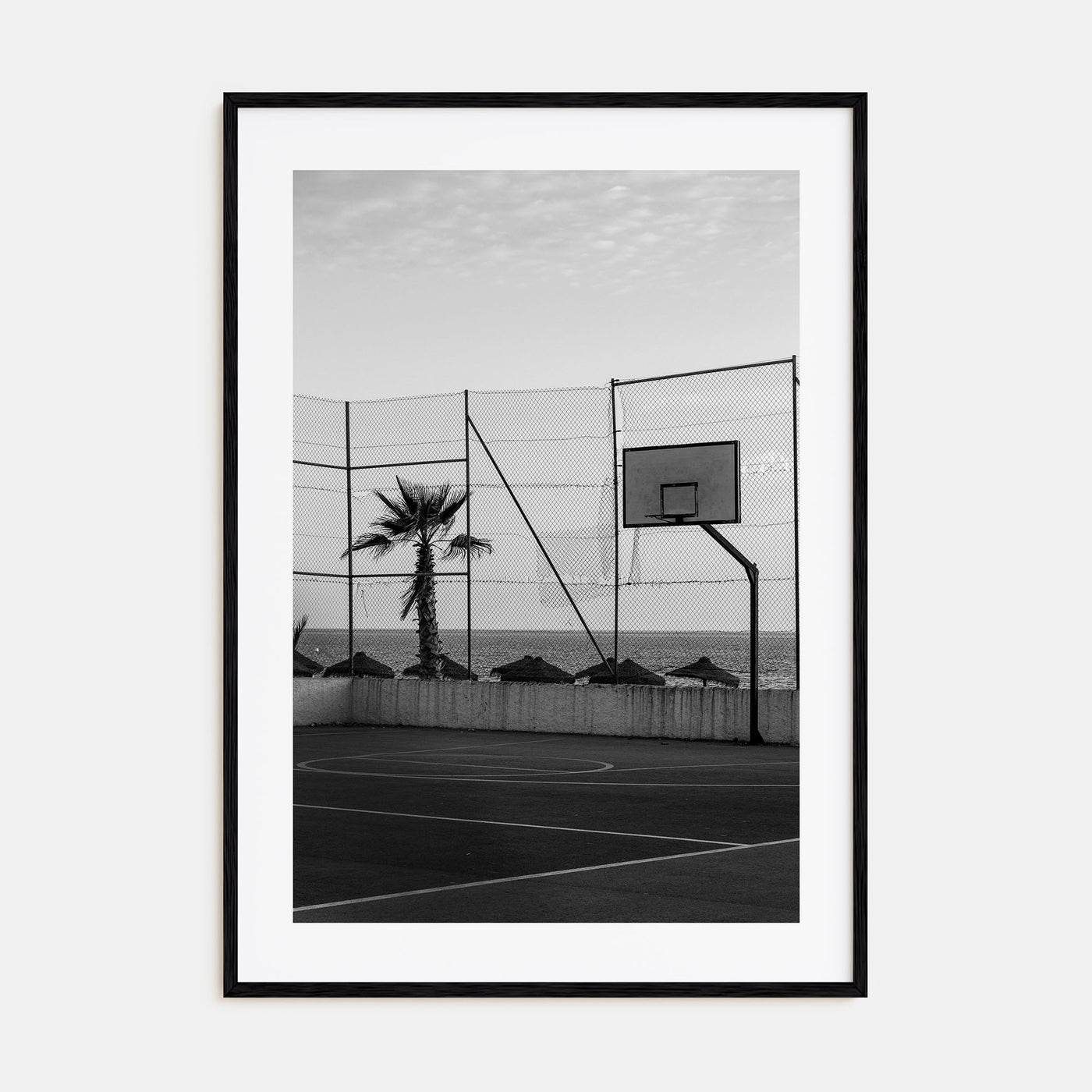 Basketball Court Photo B&W No 3 Poster