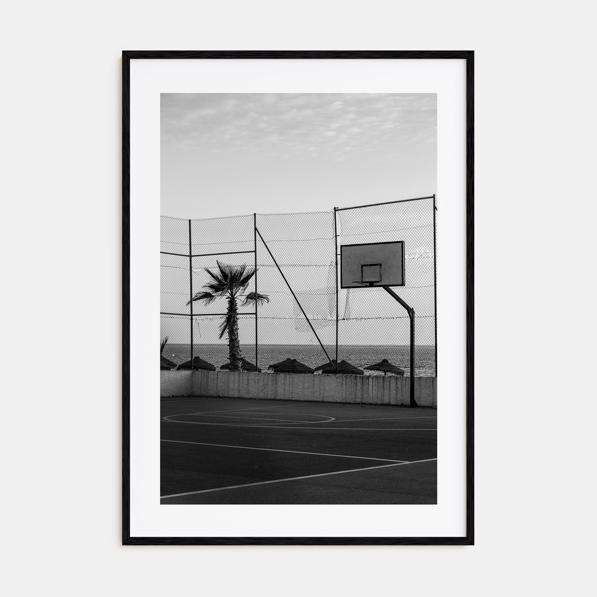 Basketball Court Photo B&W No 3 Poster