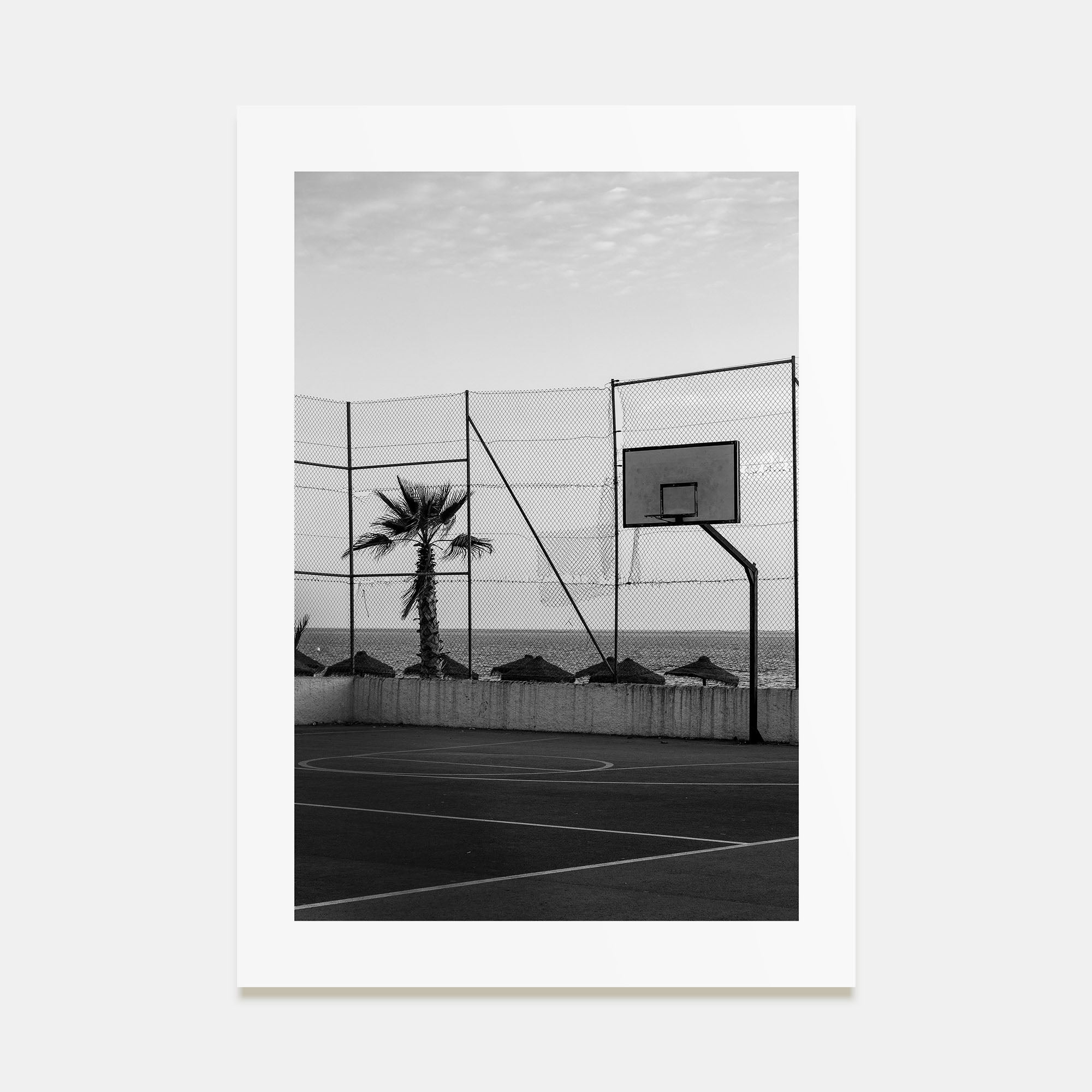 Basketball Court Photo B&W No 3 Poster
