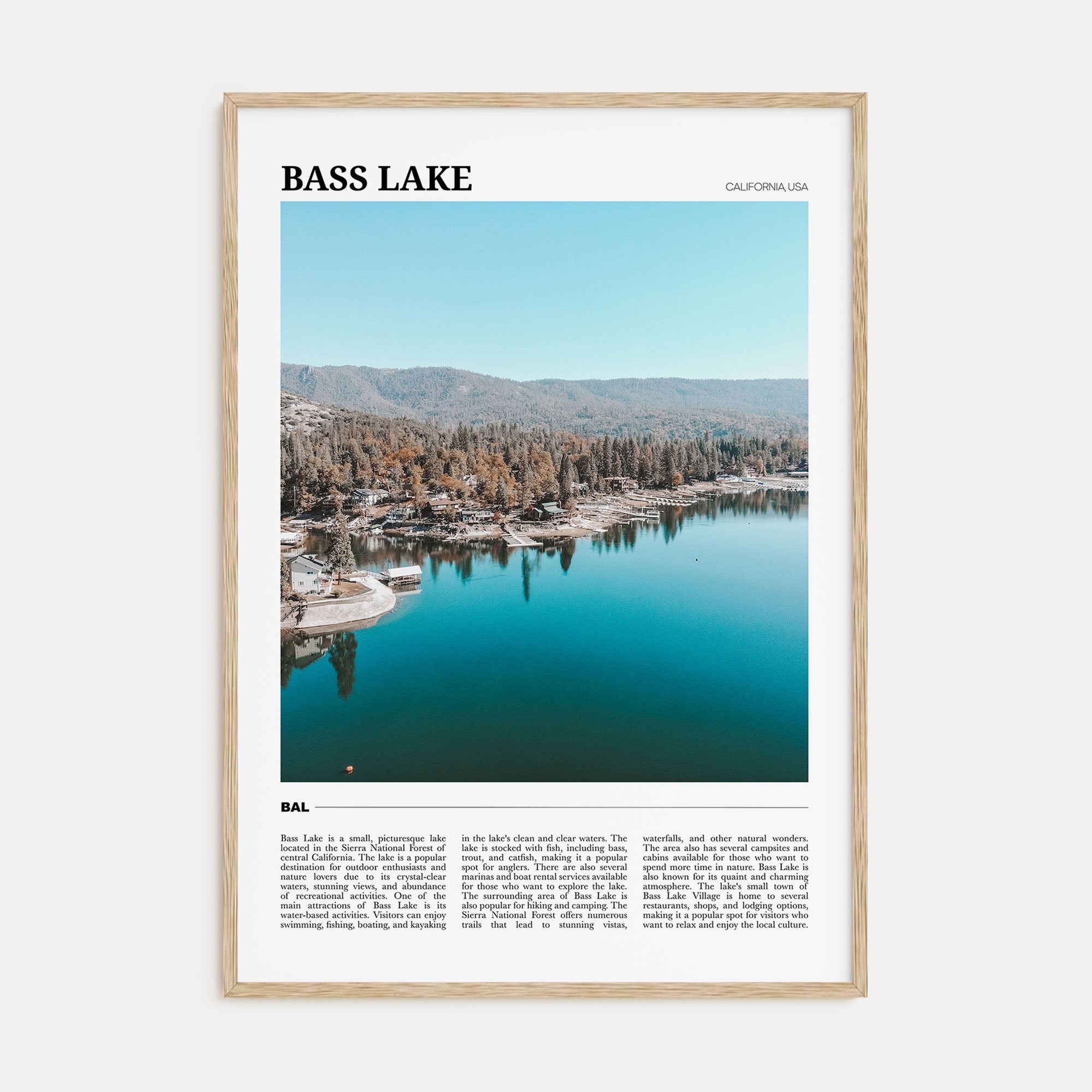 Bass Lake Travel Color Poster