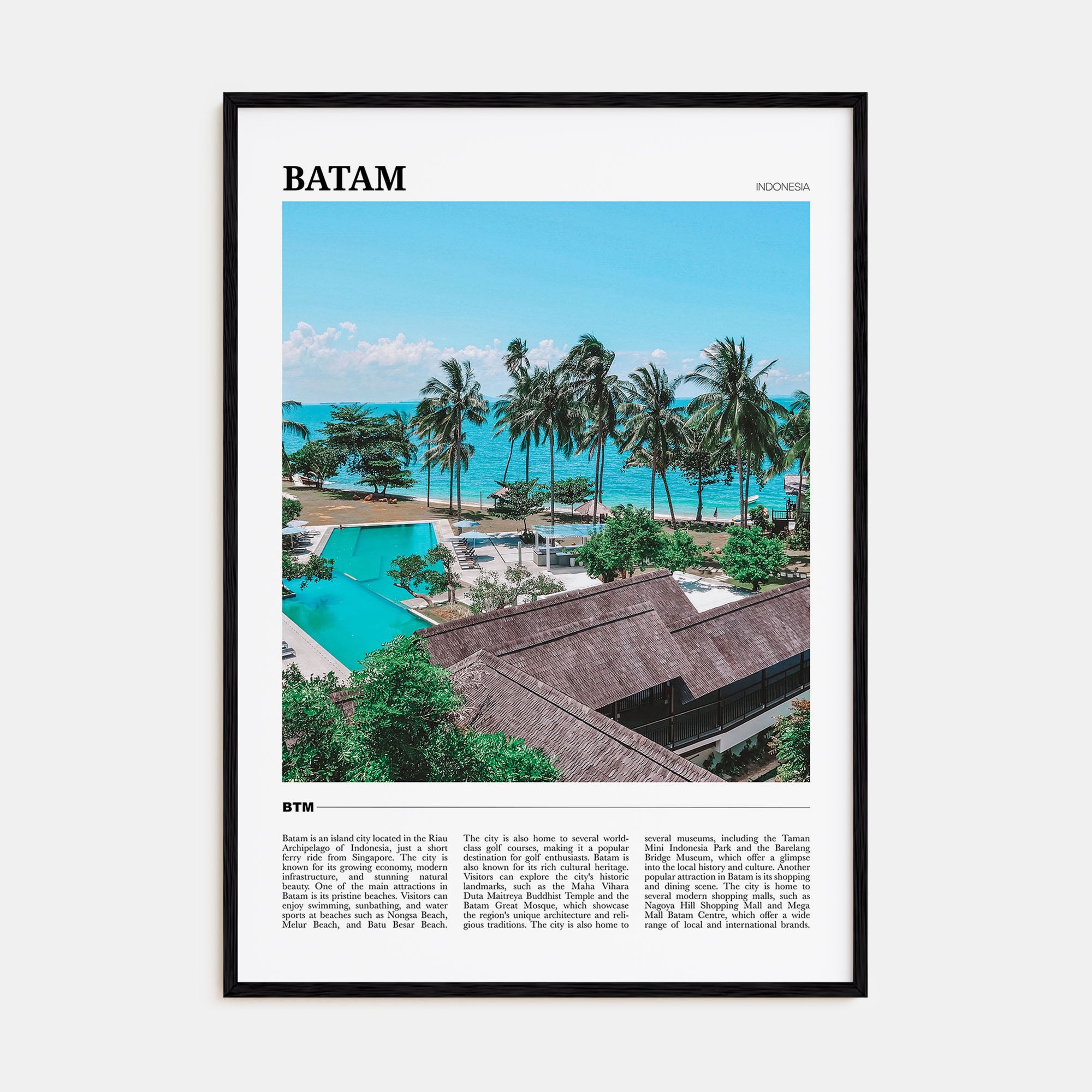 Batam Travel Color Poster