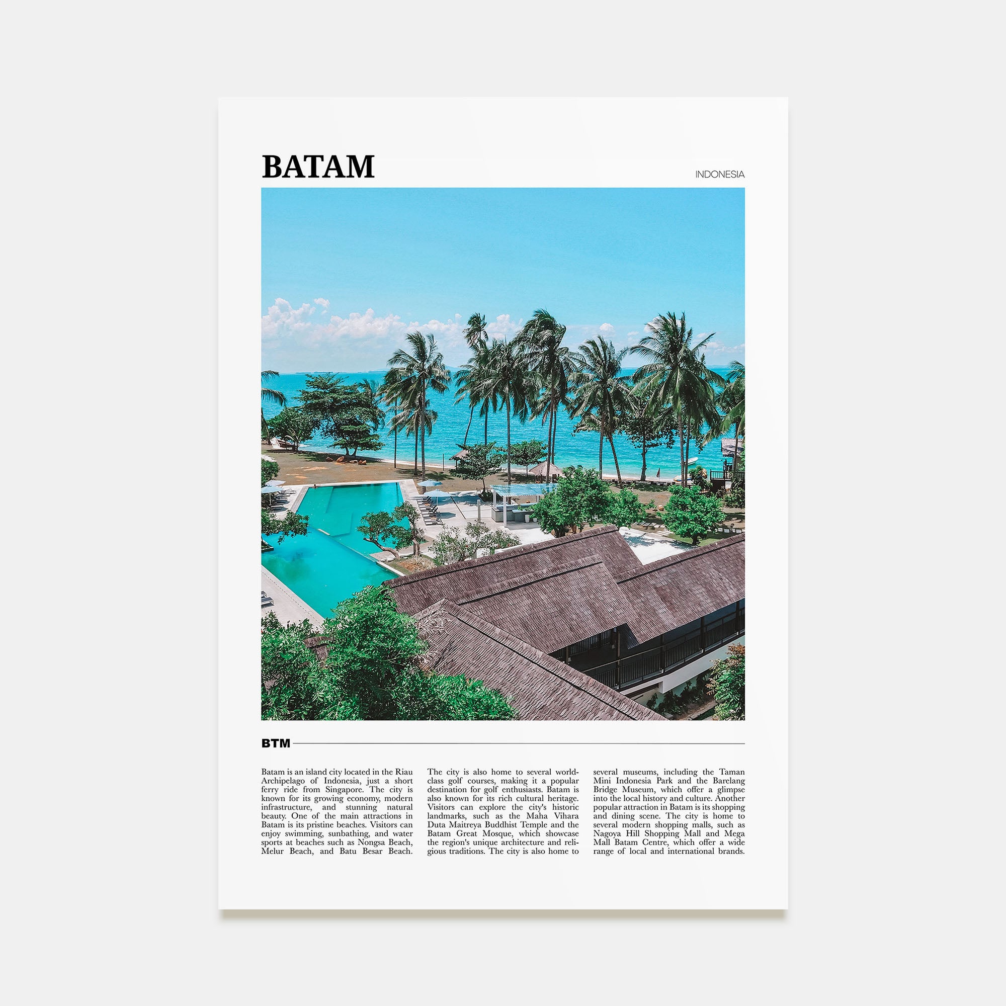 Batam Travel Color Poster