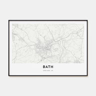 Bath Map Landscape Poster