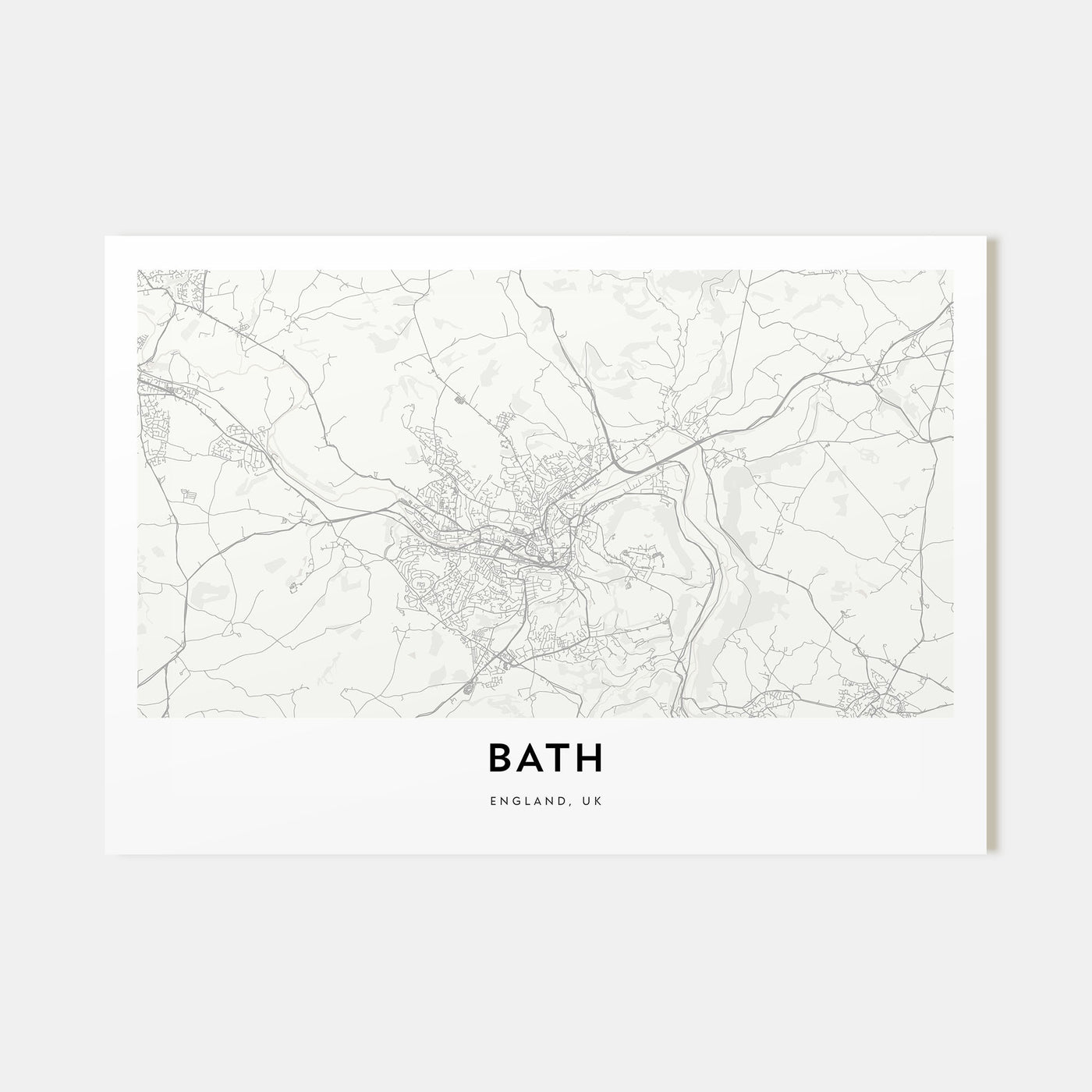 Bath Map Landscape Poster