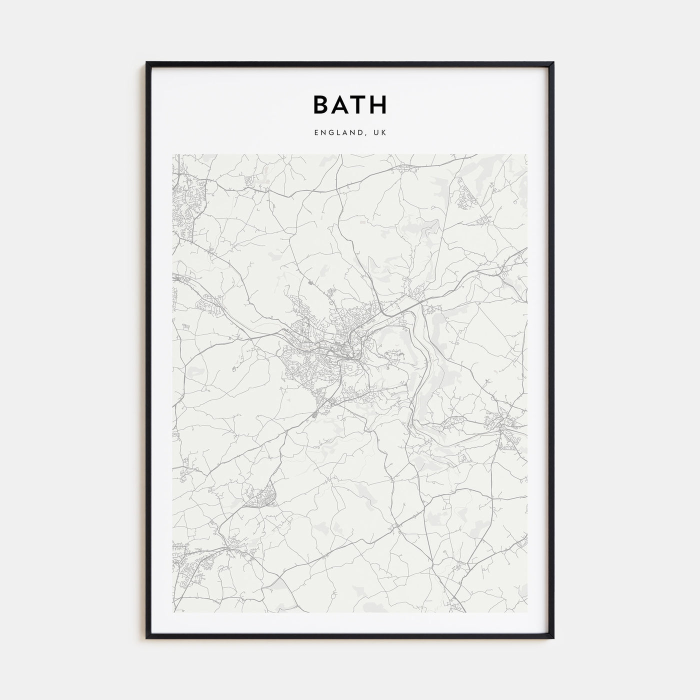 Bath Map Portrait Poster