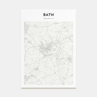 Bath Map Portrait Poster