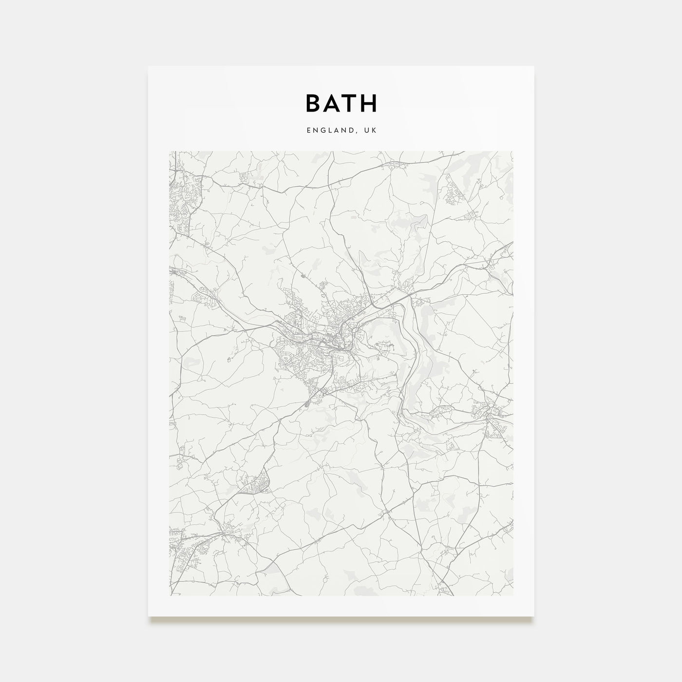 Bath Map Portrait Poster