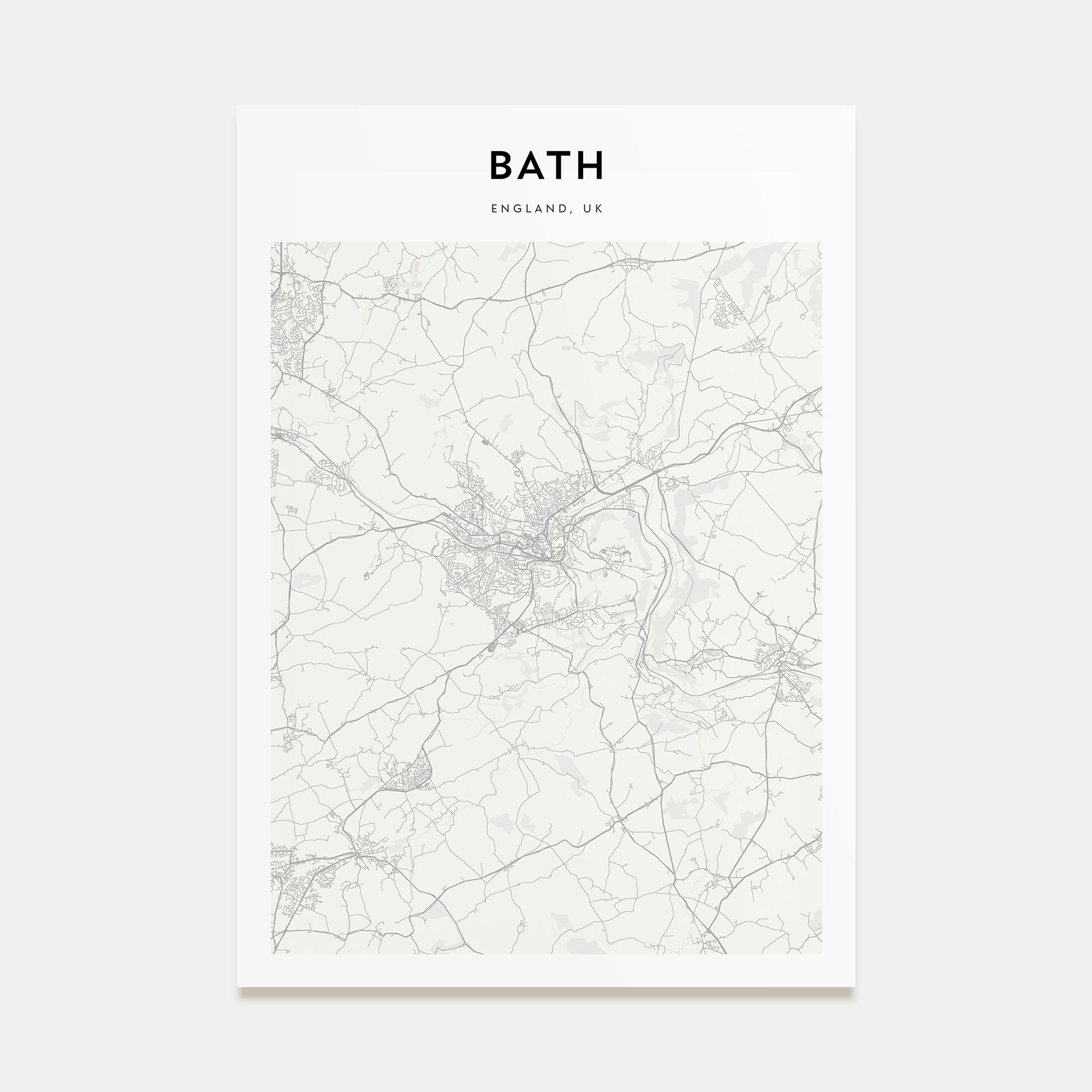 Bath Map Portrait Poster