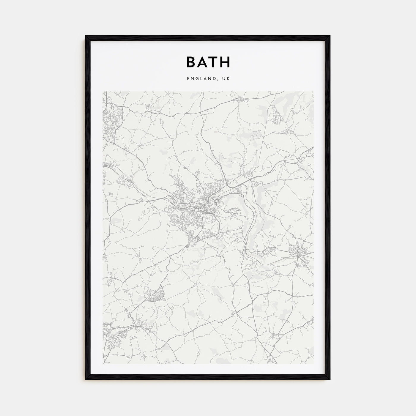 Bath Map Portrait Poster