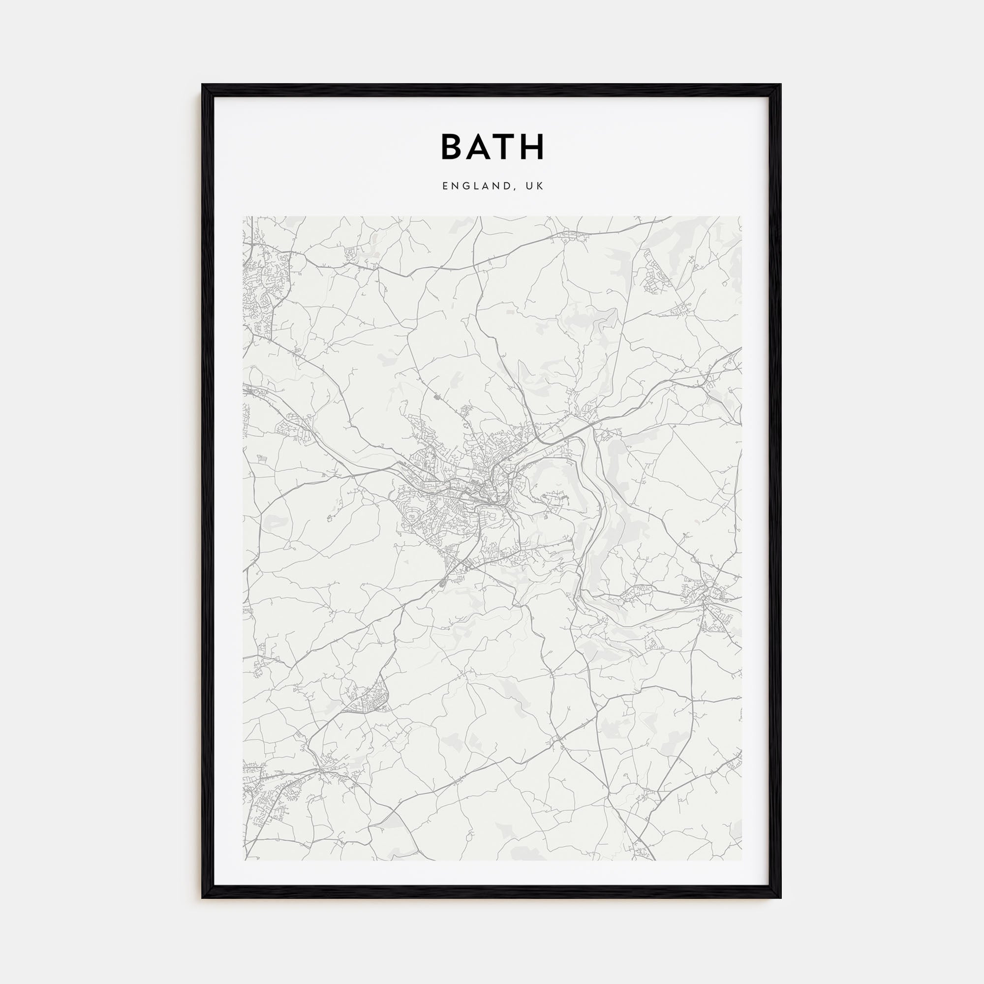 Bath Map Portrait Poster
