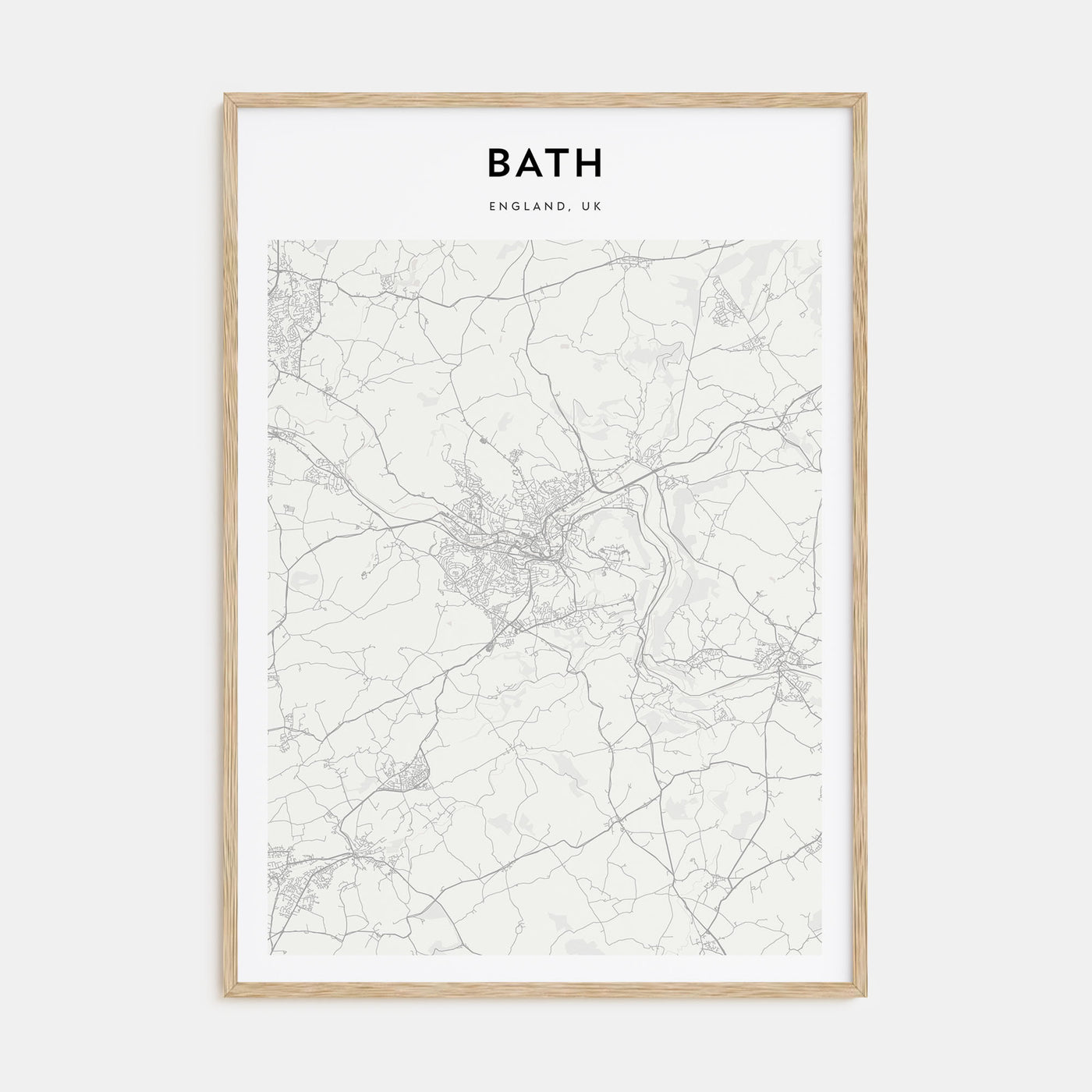 Bath Map Portrait Poster