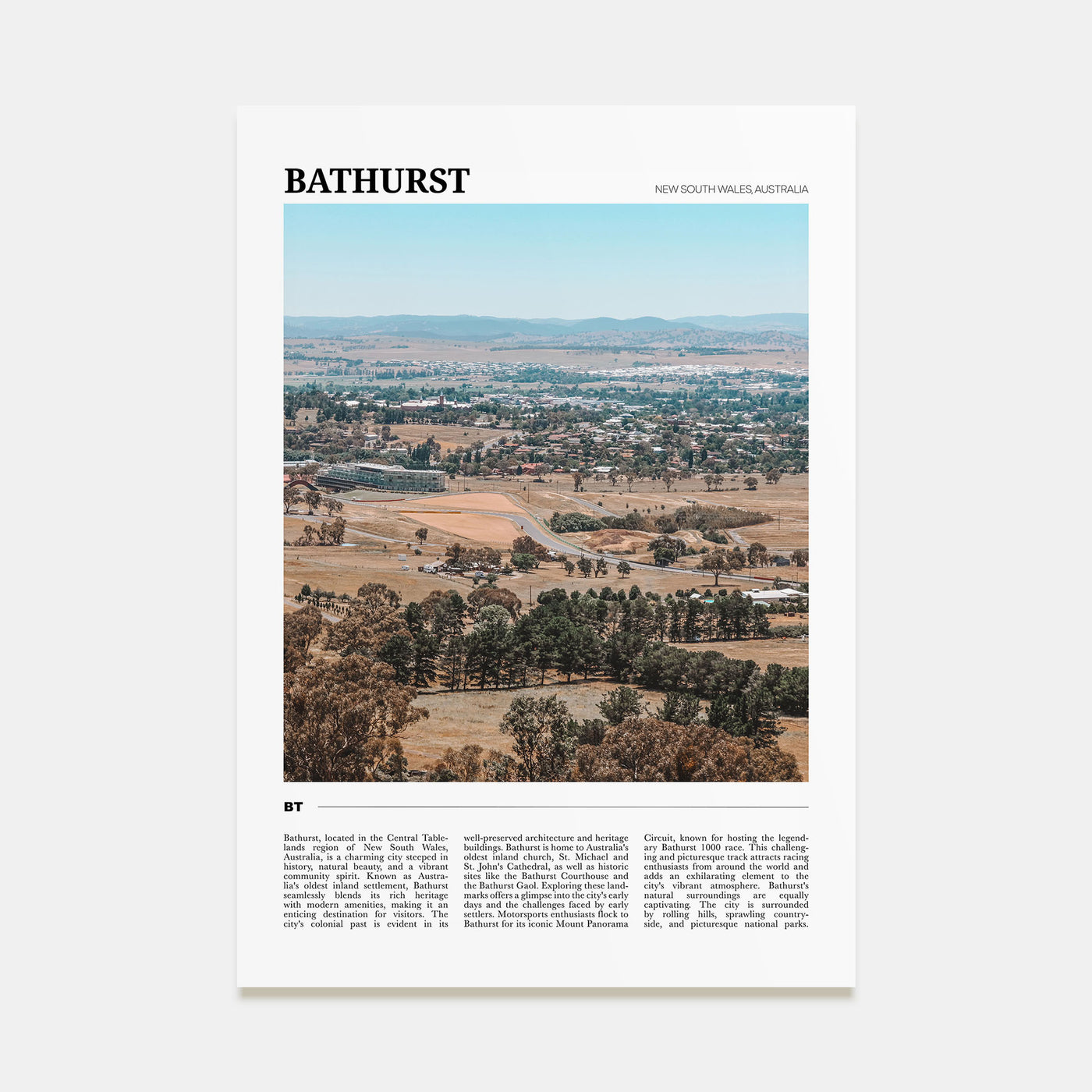 Bathurst Travel Color Poster