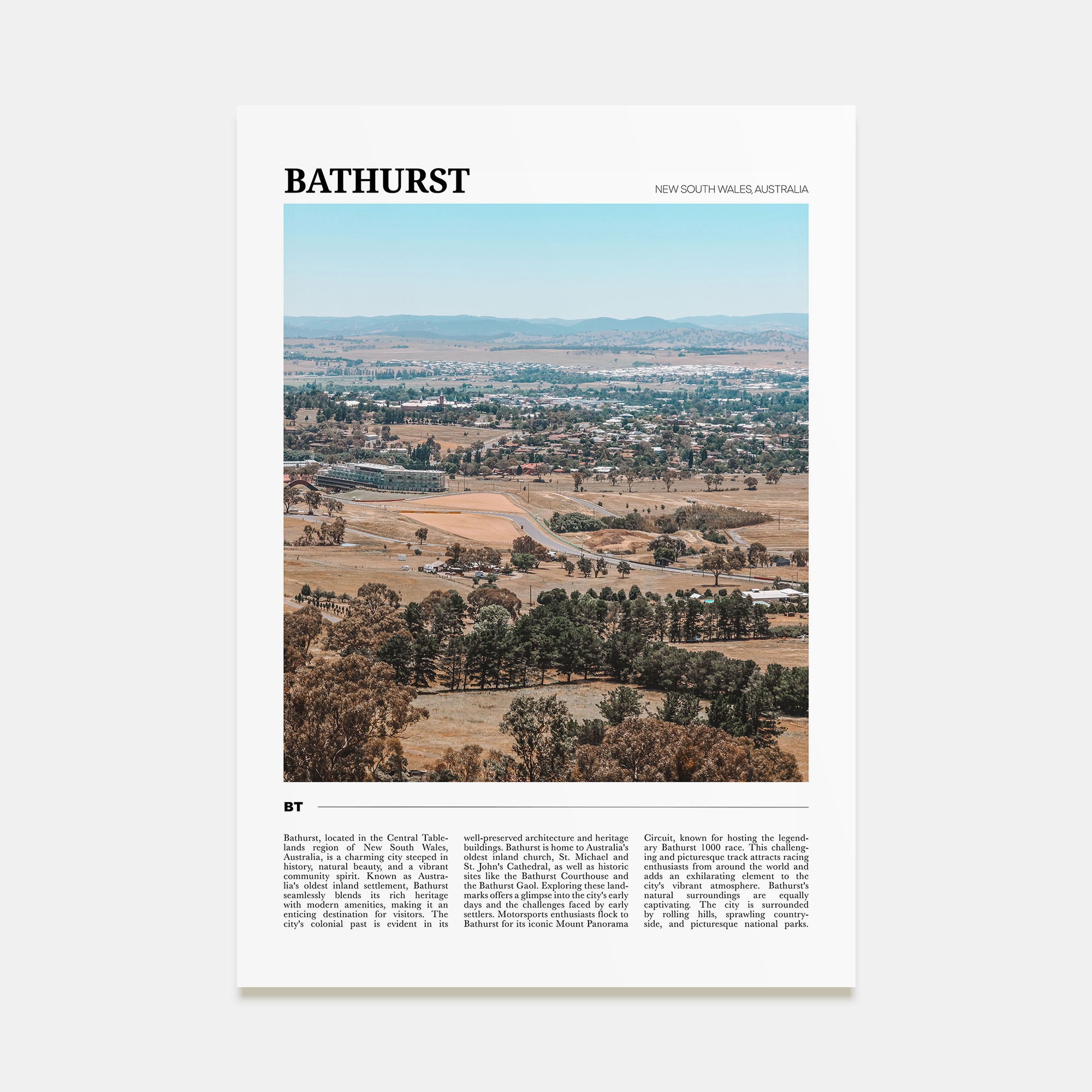 Bathurst Travel Color Poster