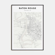 Baton Rouge Map Portrait Poster