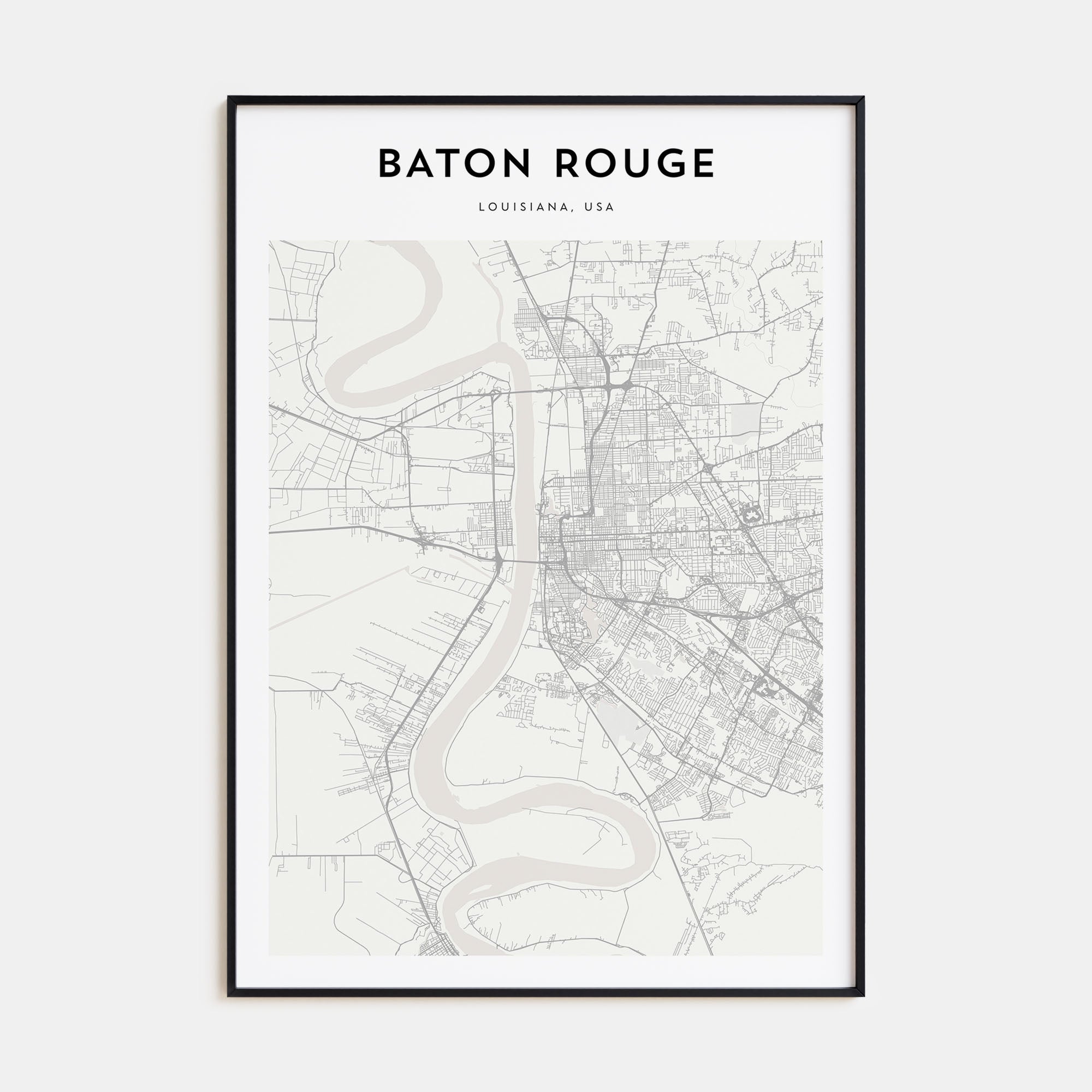 Baton Rouge Map Portrait Poster