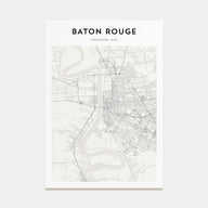 Baton Rouge Map Portrait Poster