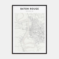 Baton Rouge Map Portrait Poster