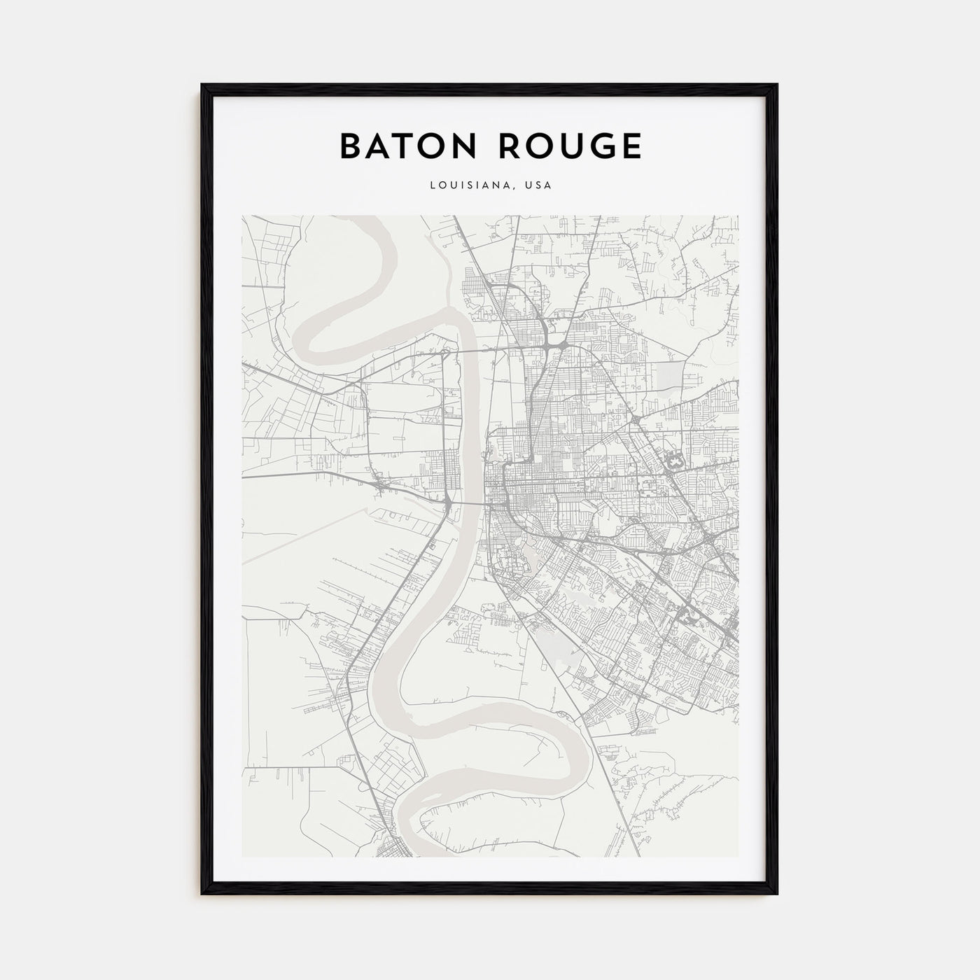 Baton Rouge Map Portrait Poster