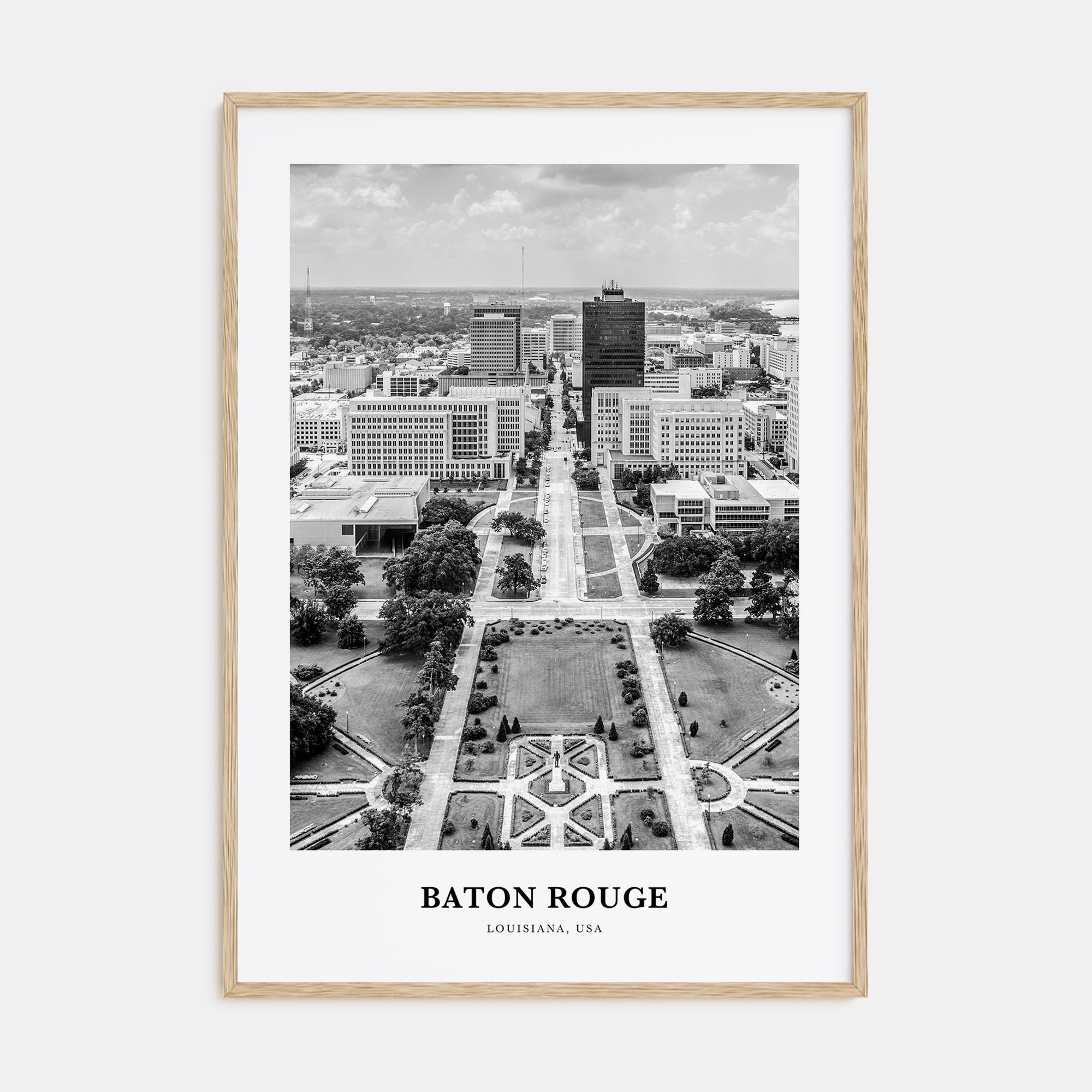Baton Rouge Portrait B&W Poster