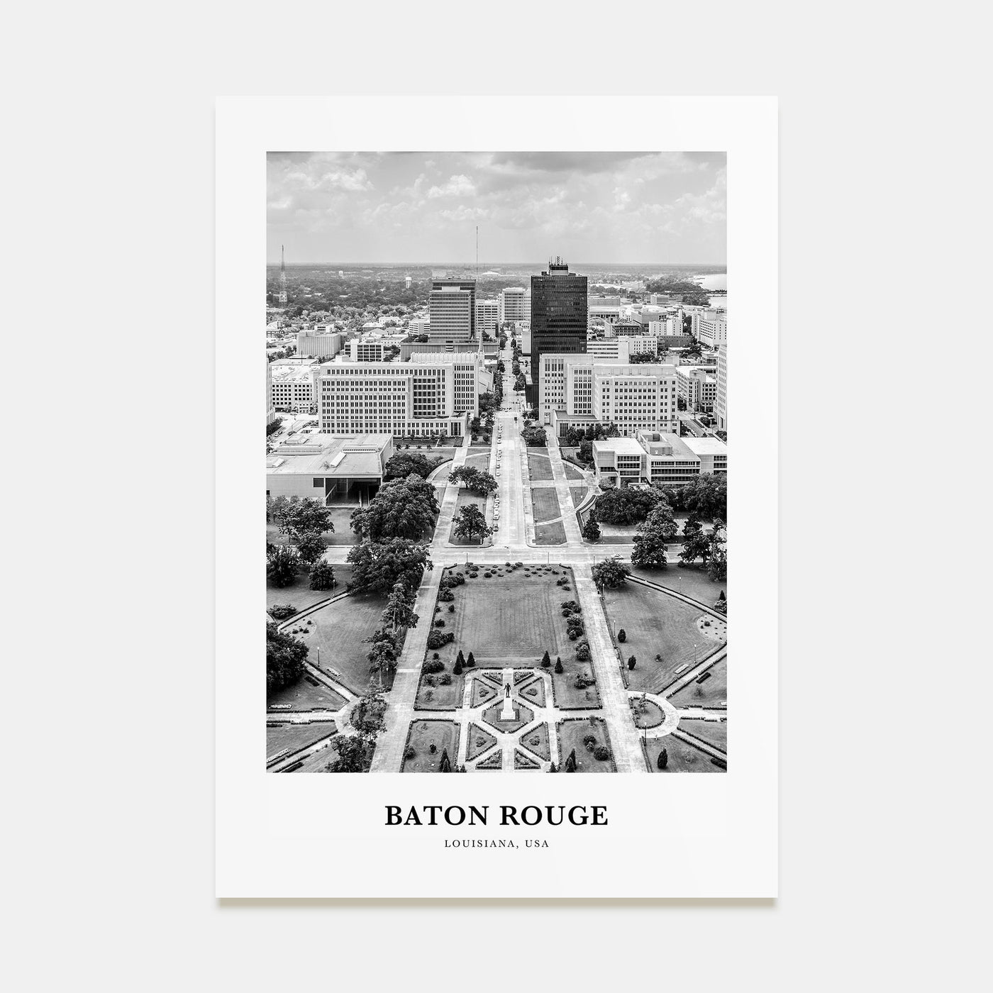 Baton Rouge Portrait B&W Poster