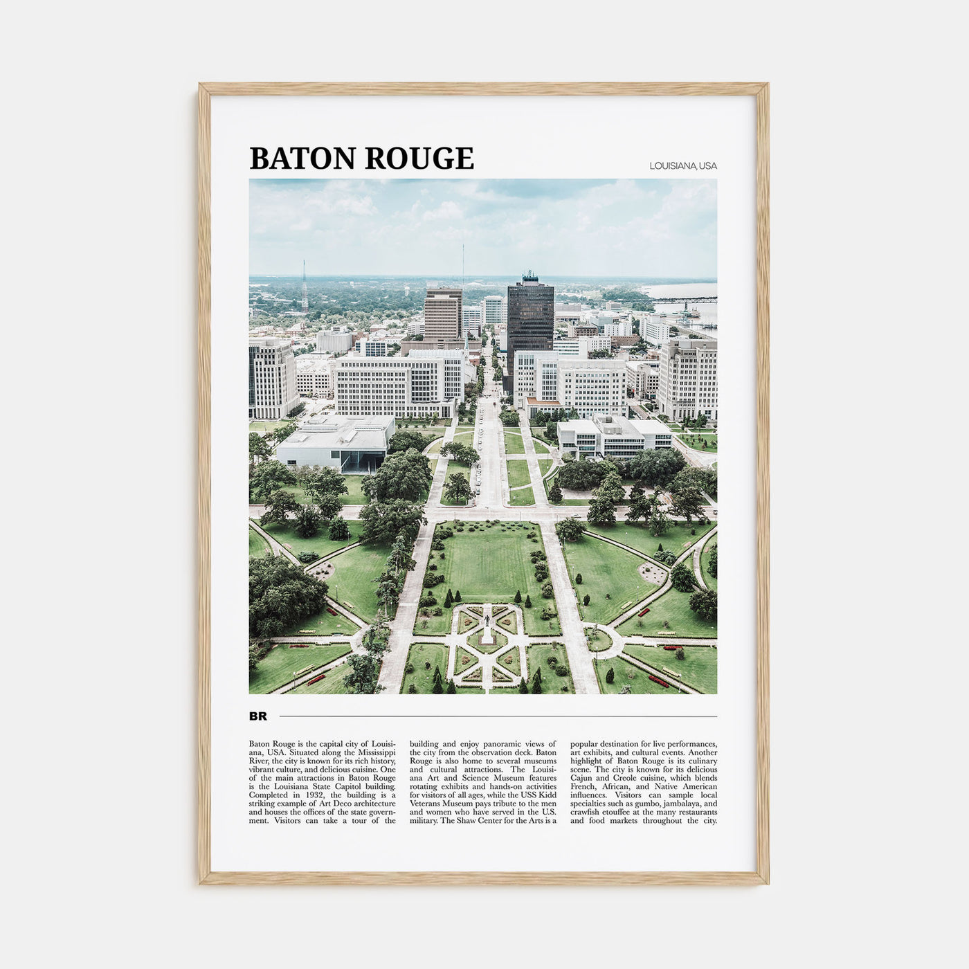 Baton Rouge Travel Color Poster