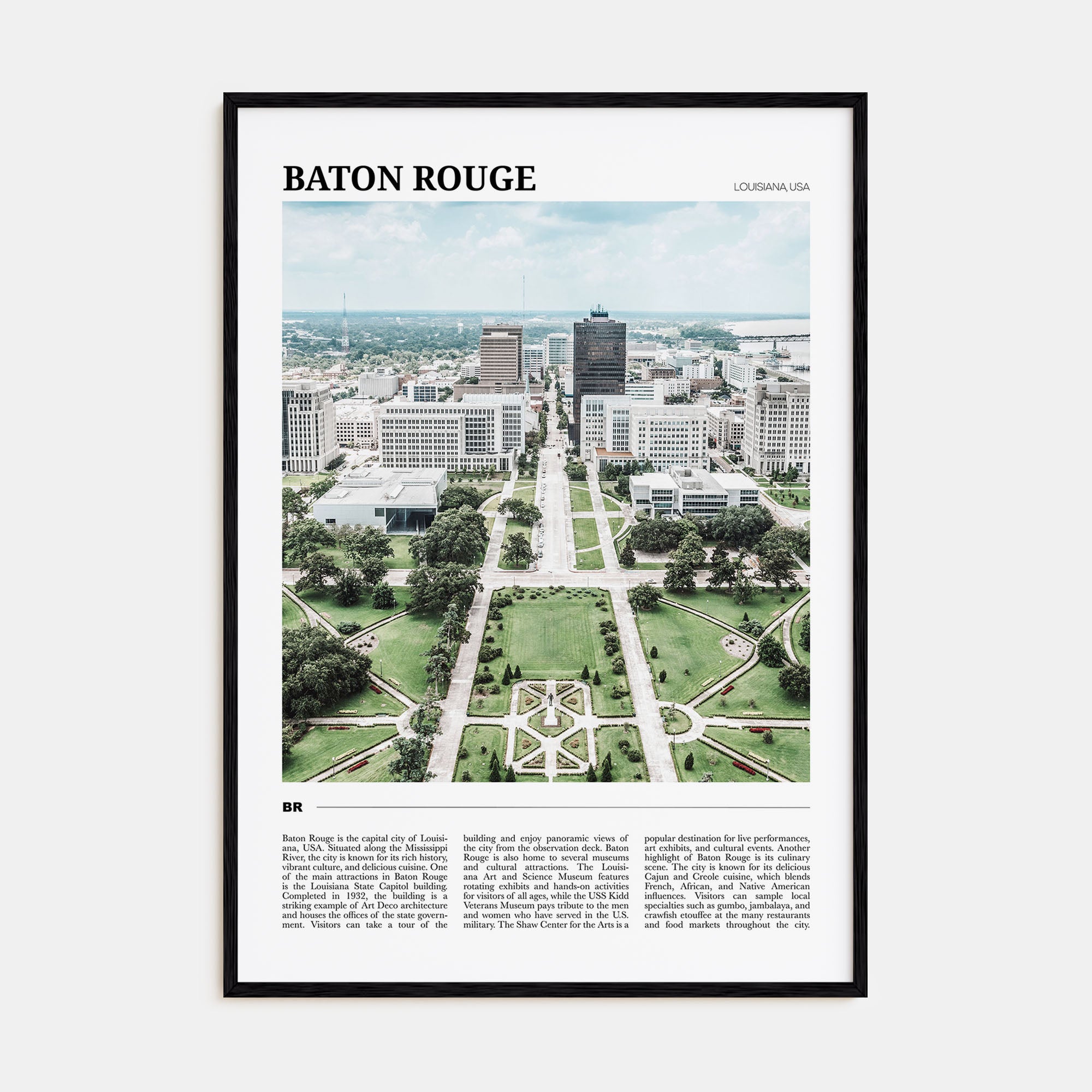 Baton Rouge Travel Color Poster
