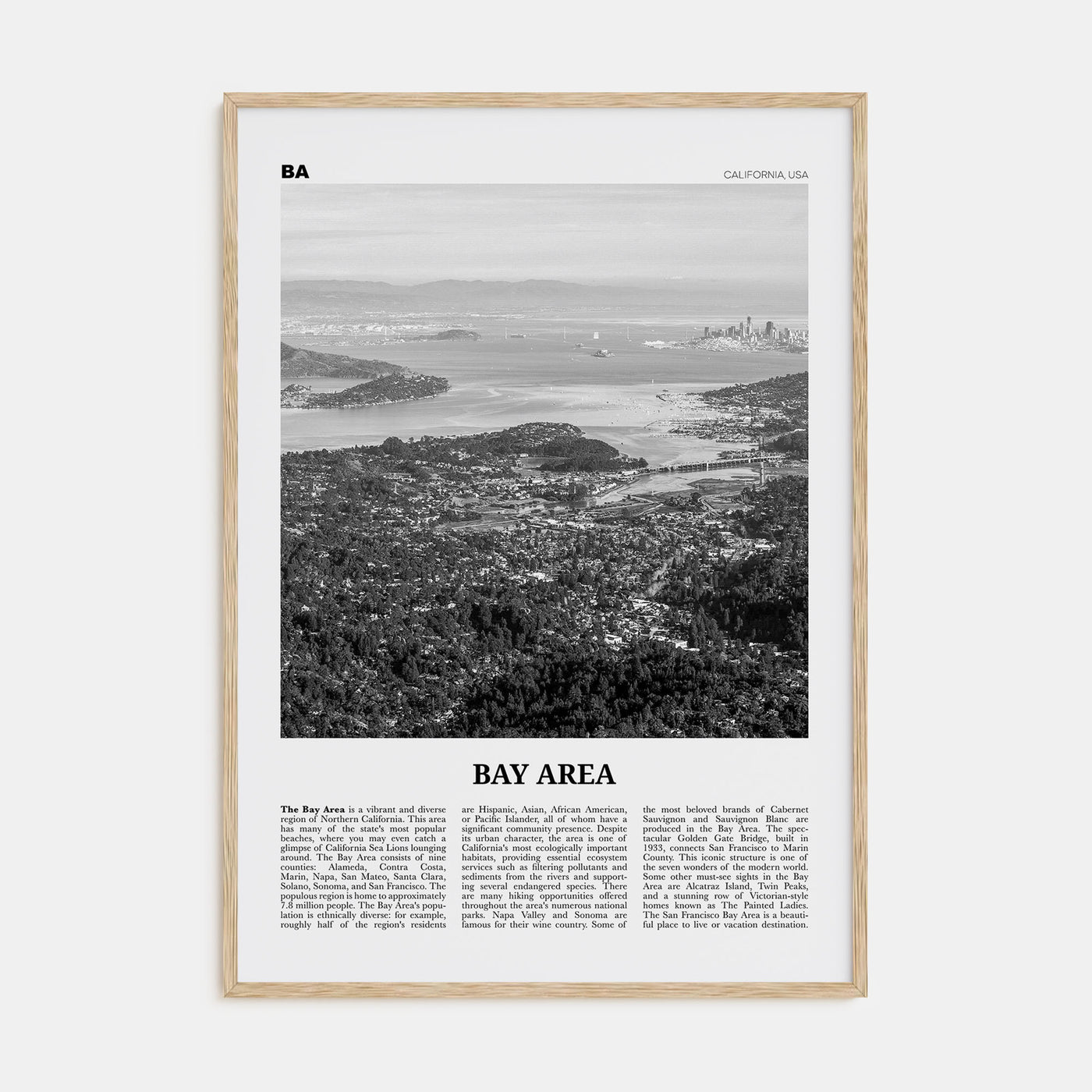 Bay Area Travel B&W No 2 Poster