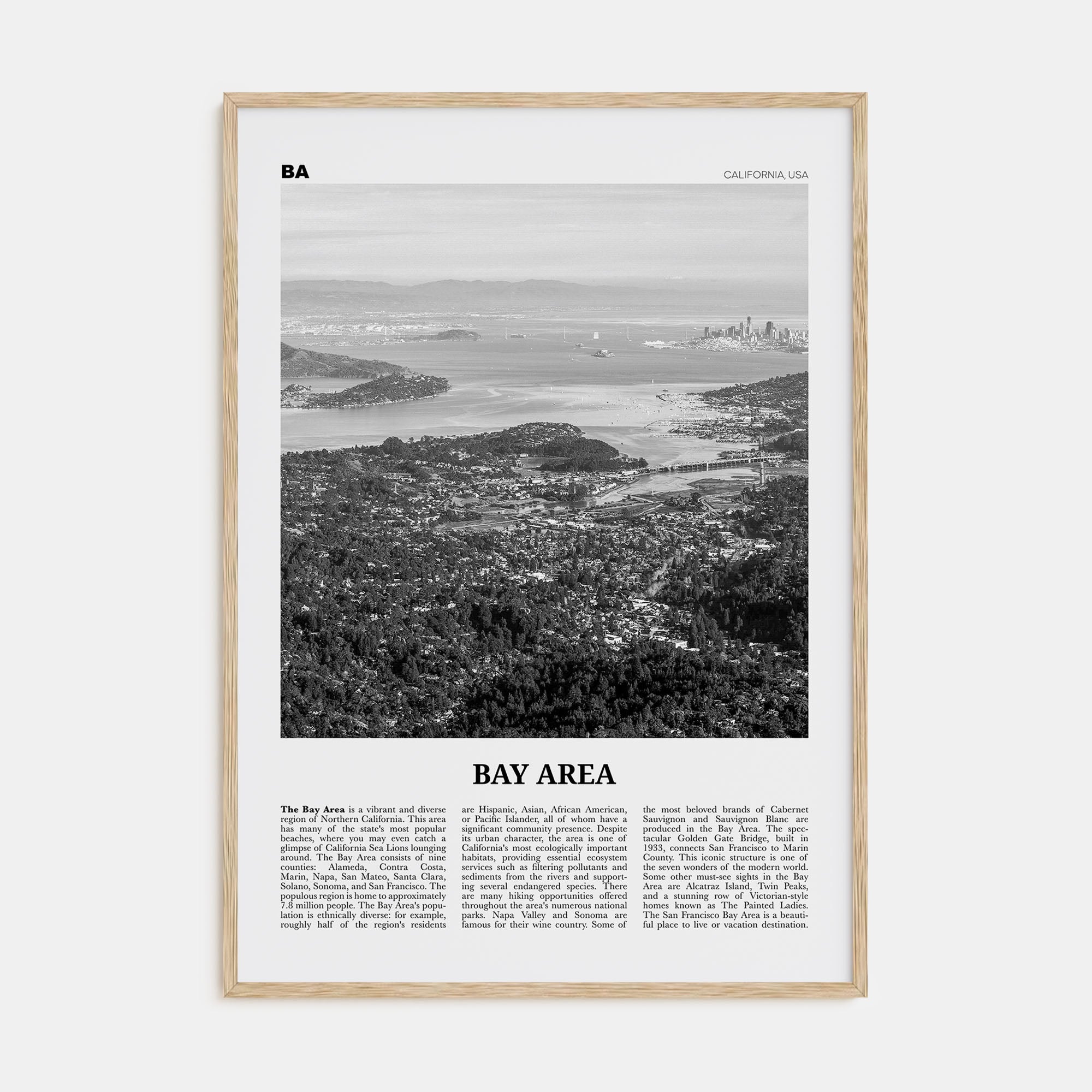 Bay Area Travel B&W No 2 Poster