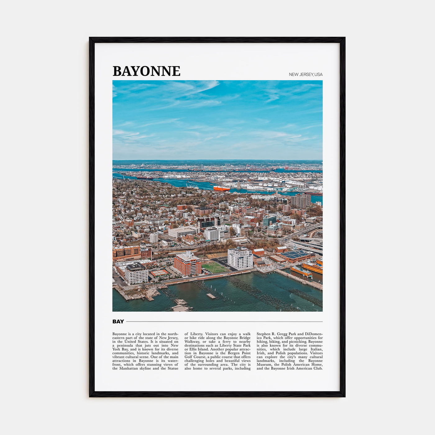 Bayonne, New Jersey Travel Color Poster