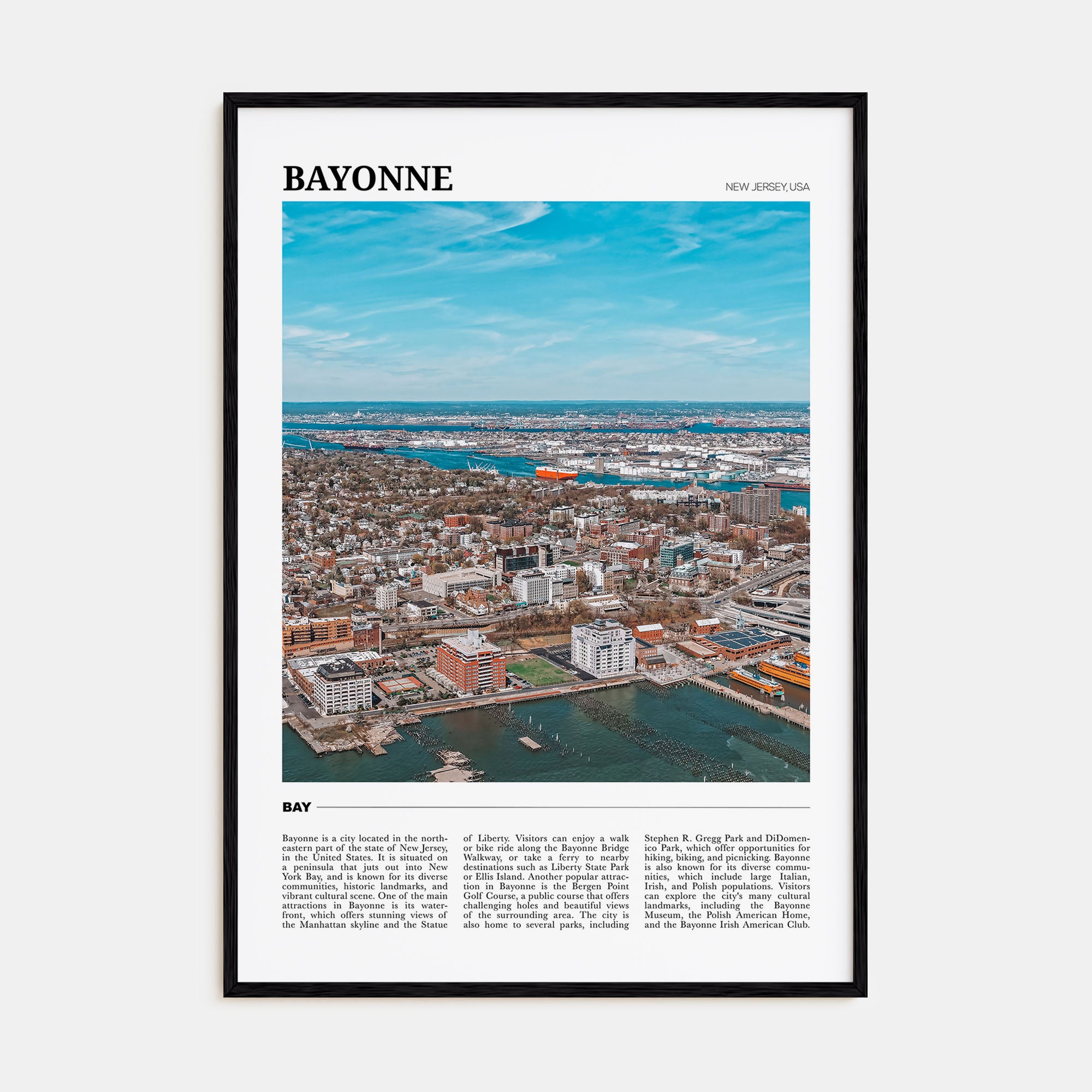Bayonne, New Jersey Travel Color Poster