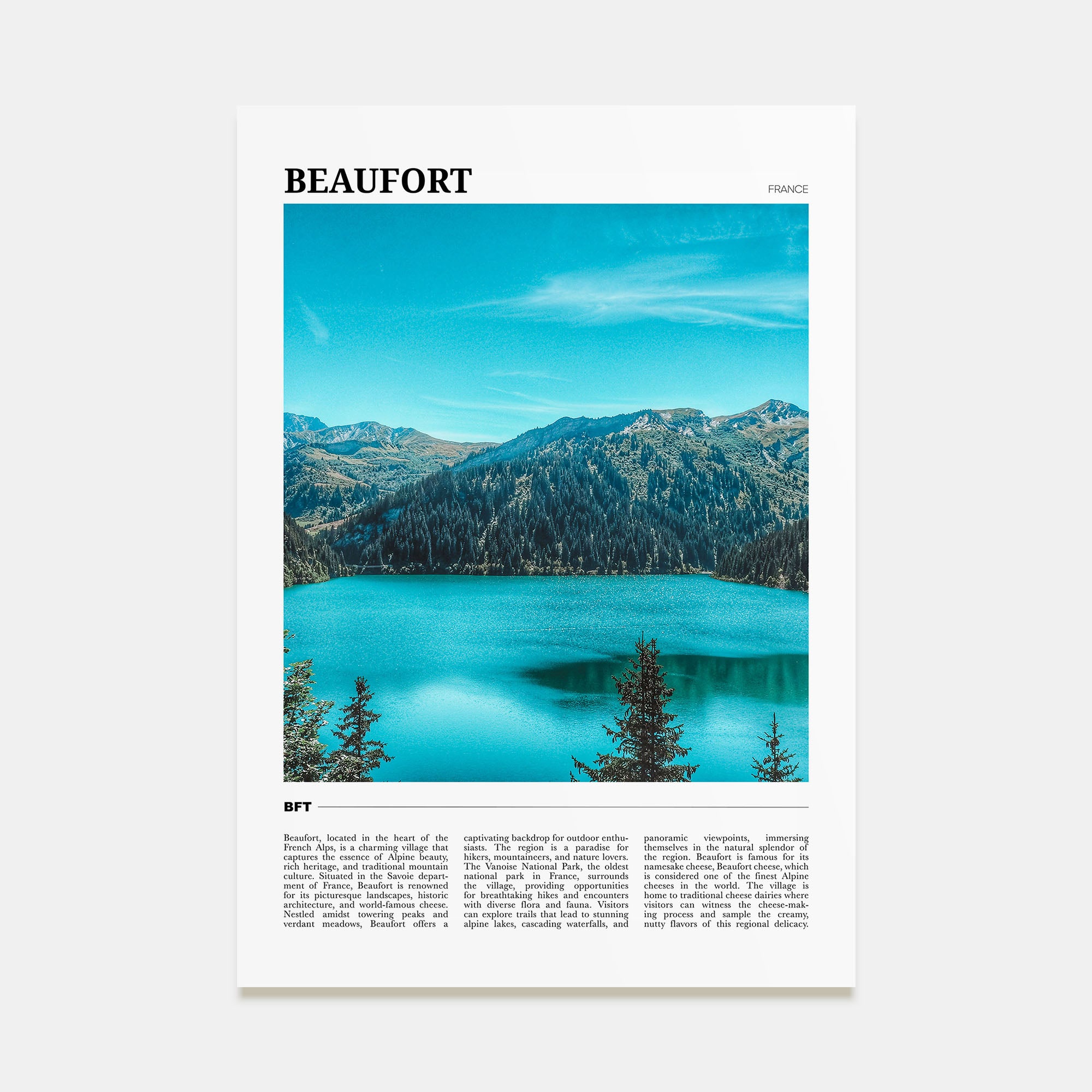 Beaufort, France Travel Color Poster