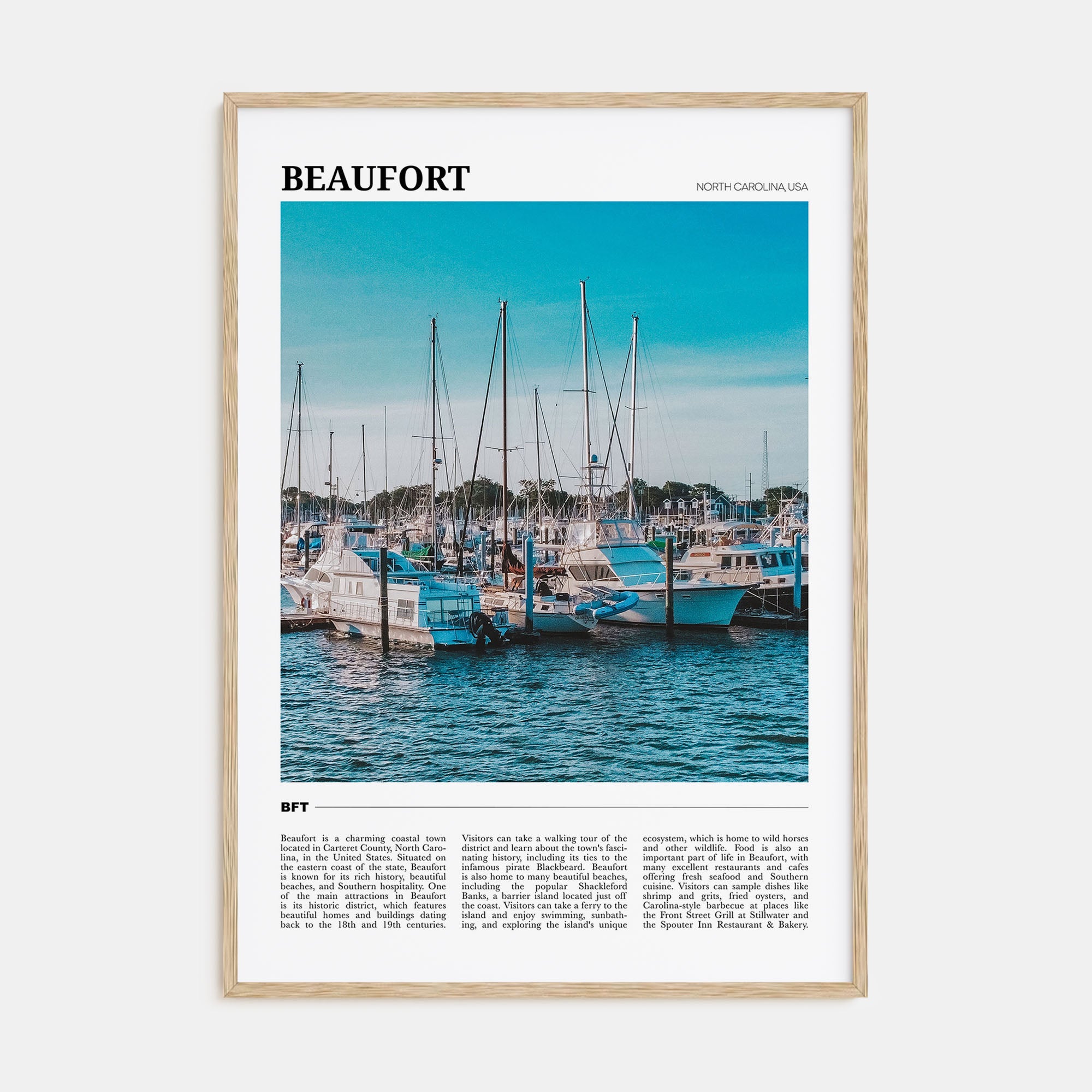 Beaufort, North Carolina Travel Color Poster