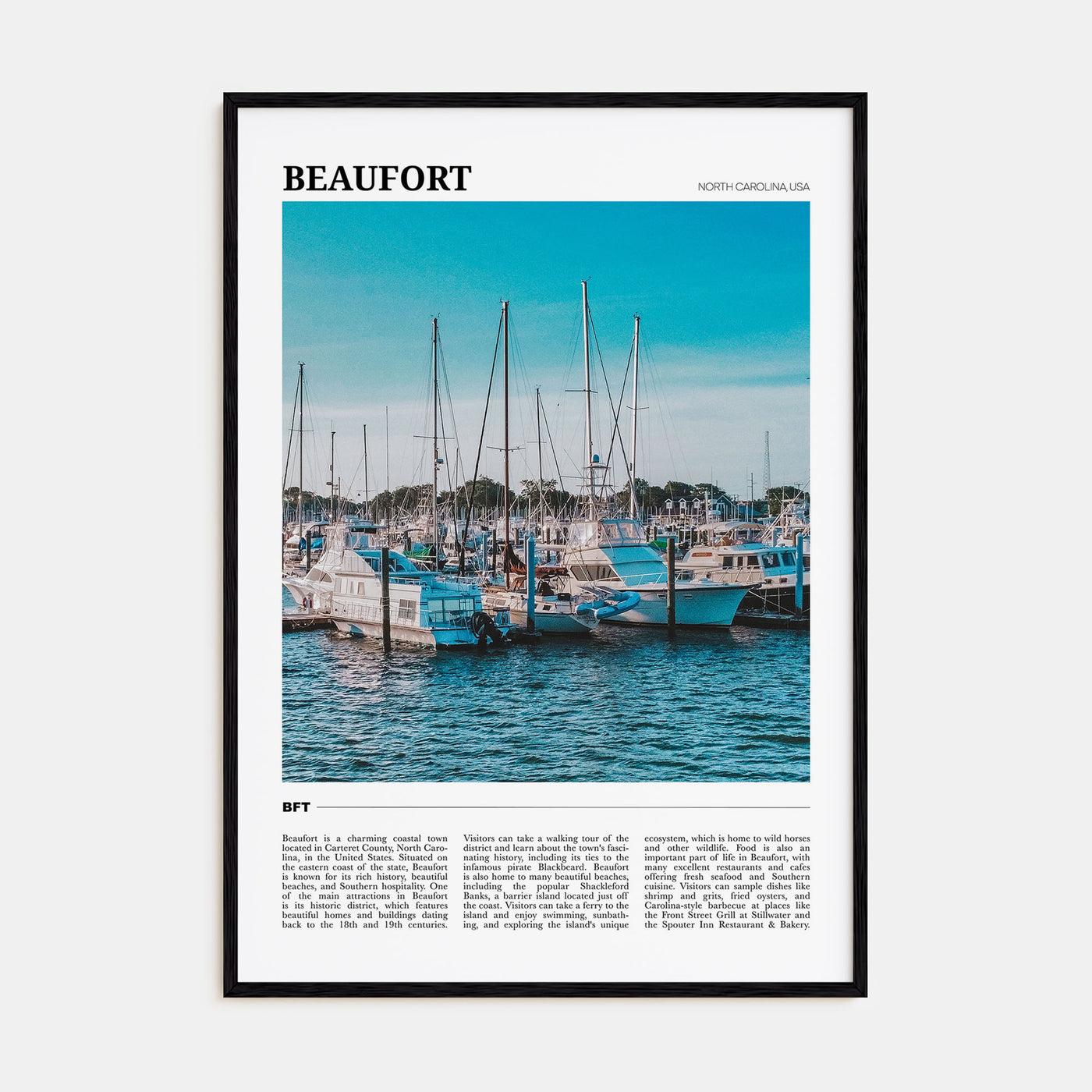 Beaufort, North Carolina Travel Color Poster