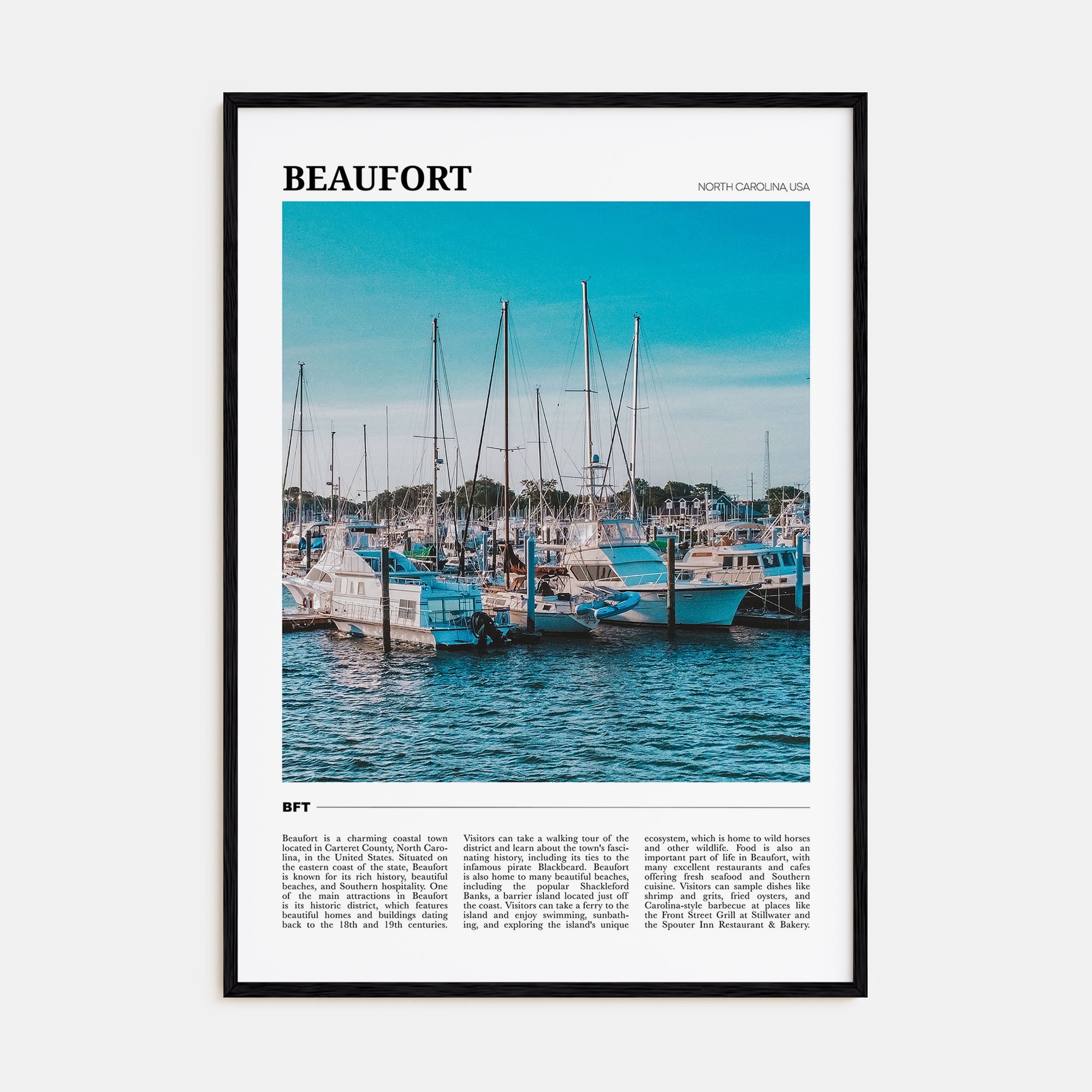 Beaufort, North Carolina Travel Color Poster