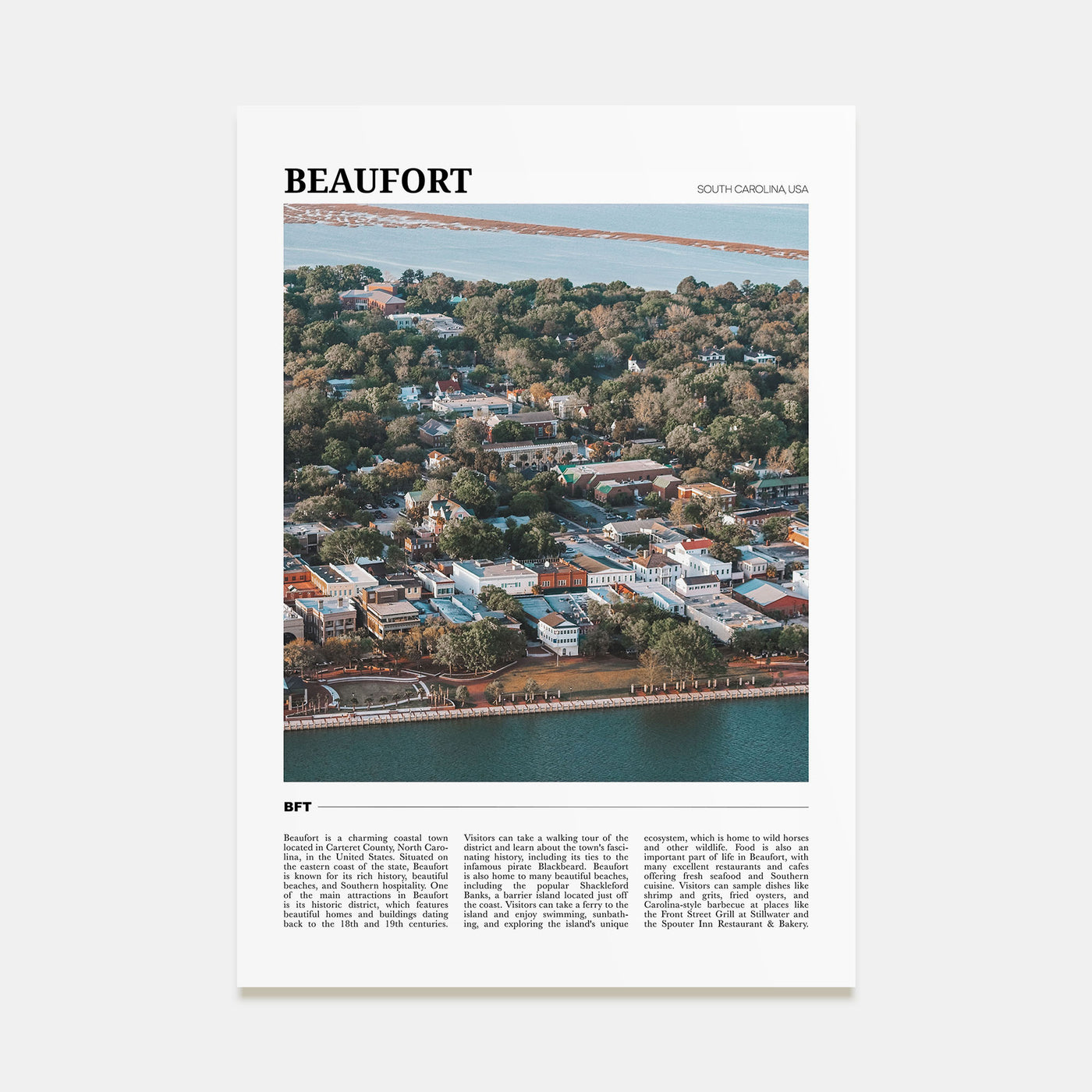Beaufort, South Carolina Travel Color Poster