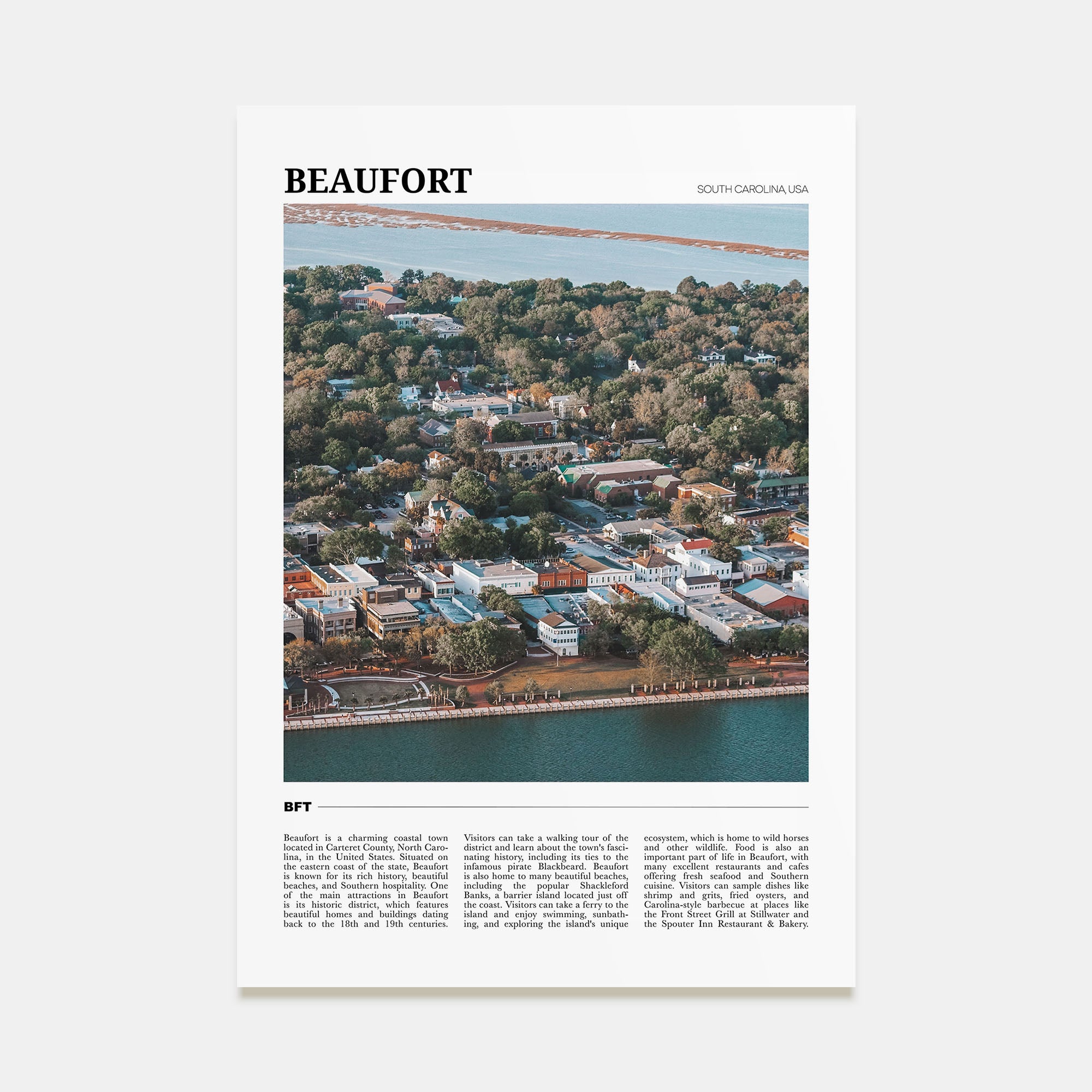 Beaufort, South Carolina Travel Color Poster