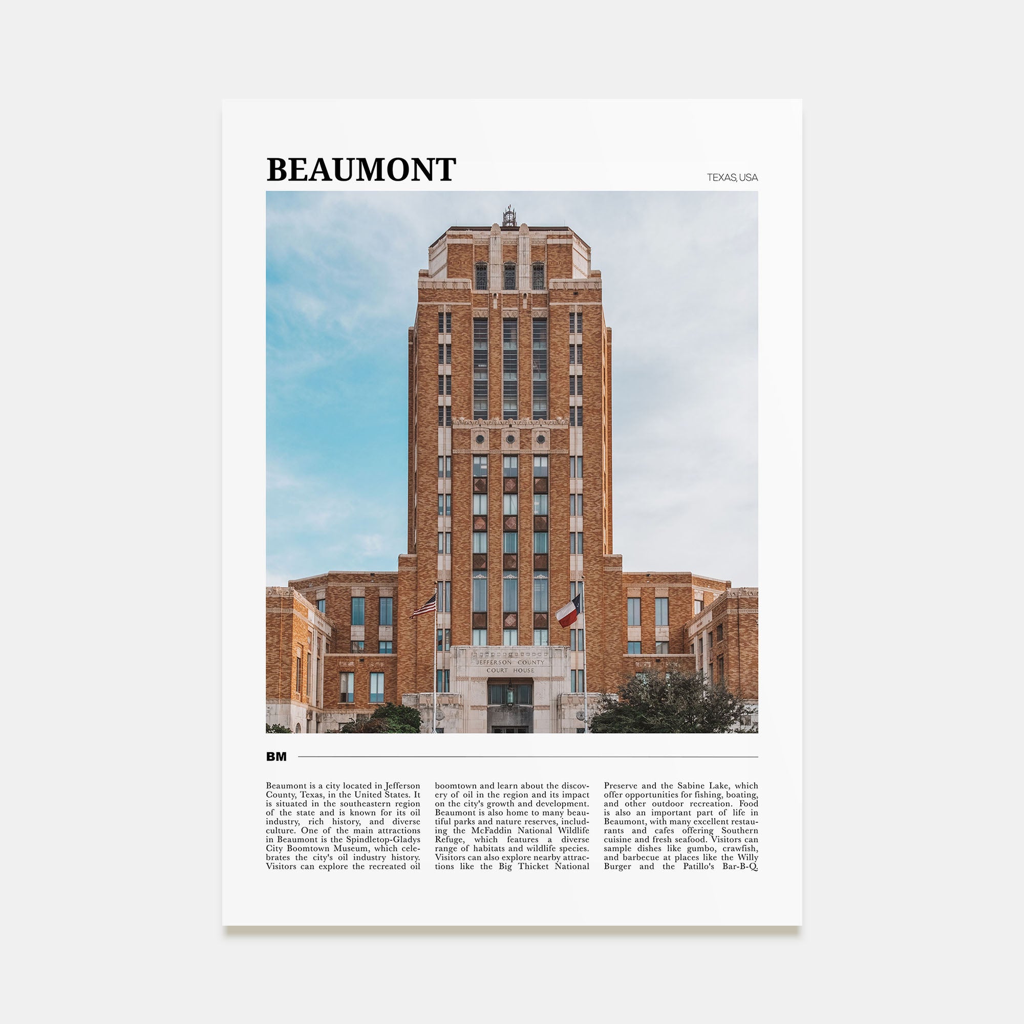 Beaumont, Texas Travel Color Poster
