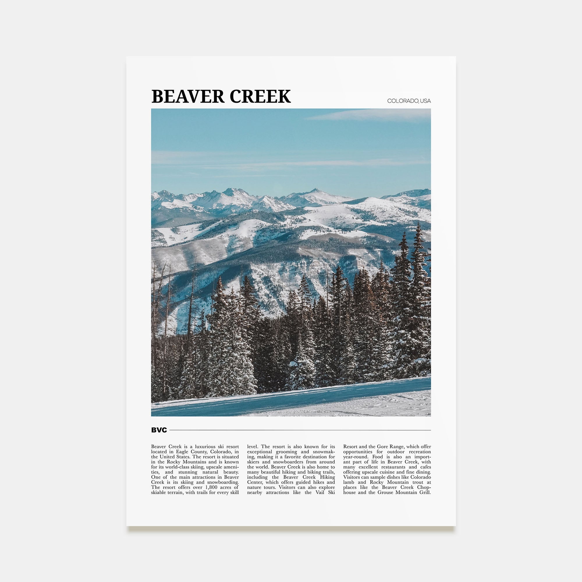 Beaver Creek Travel Color Poster