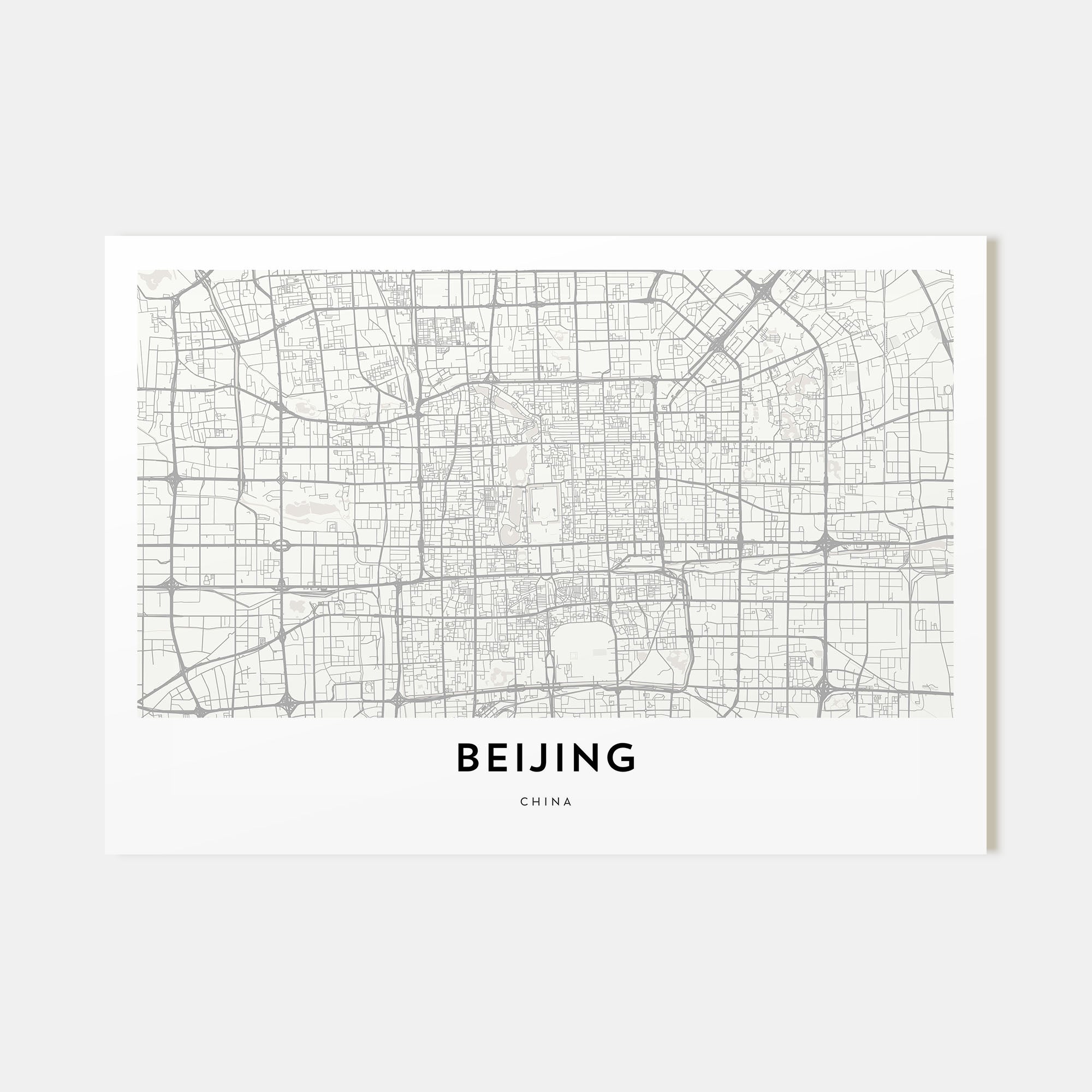 Beijing Map Landscape Poster