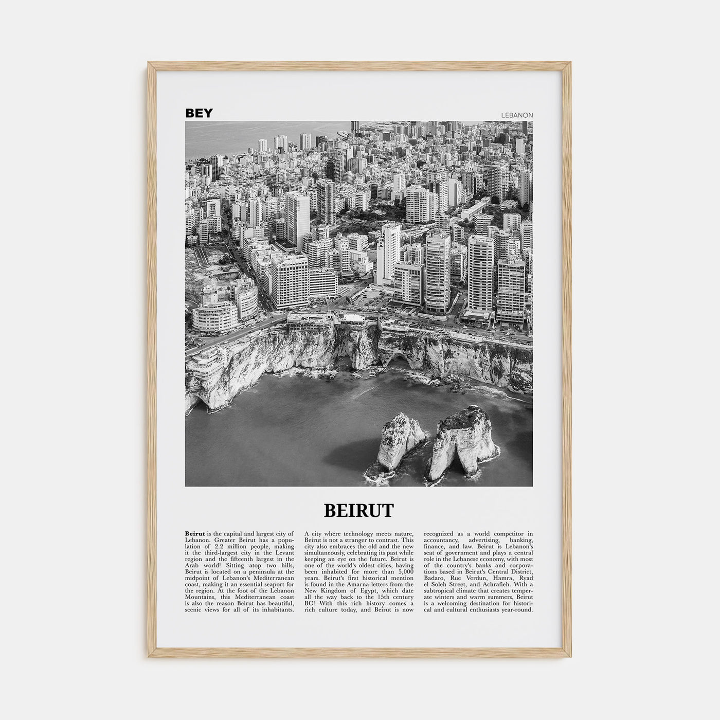 Beirut Travel B&W No 1 Poster