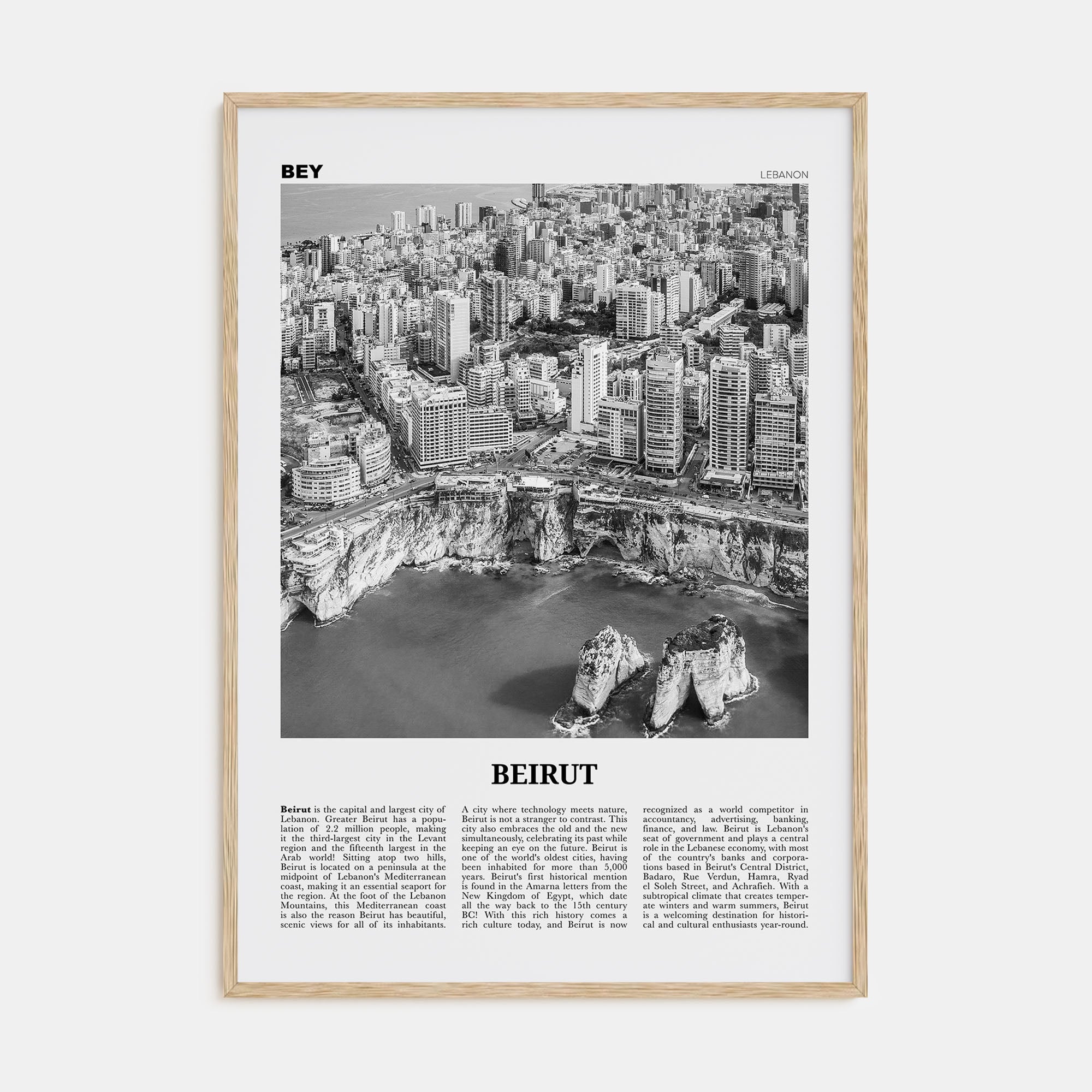 Beirut Travel B&W No 1 Poster