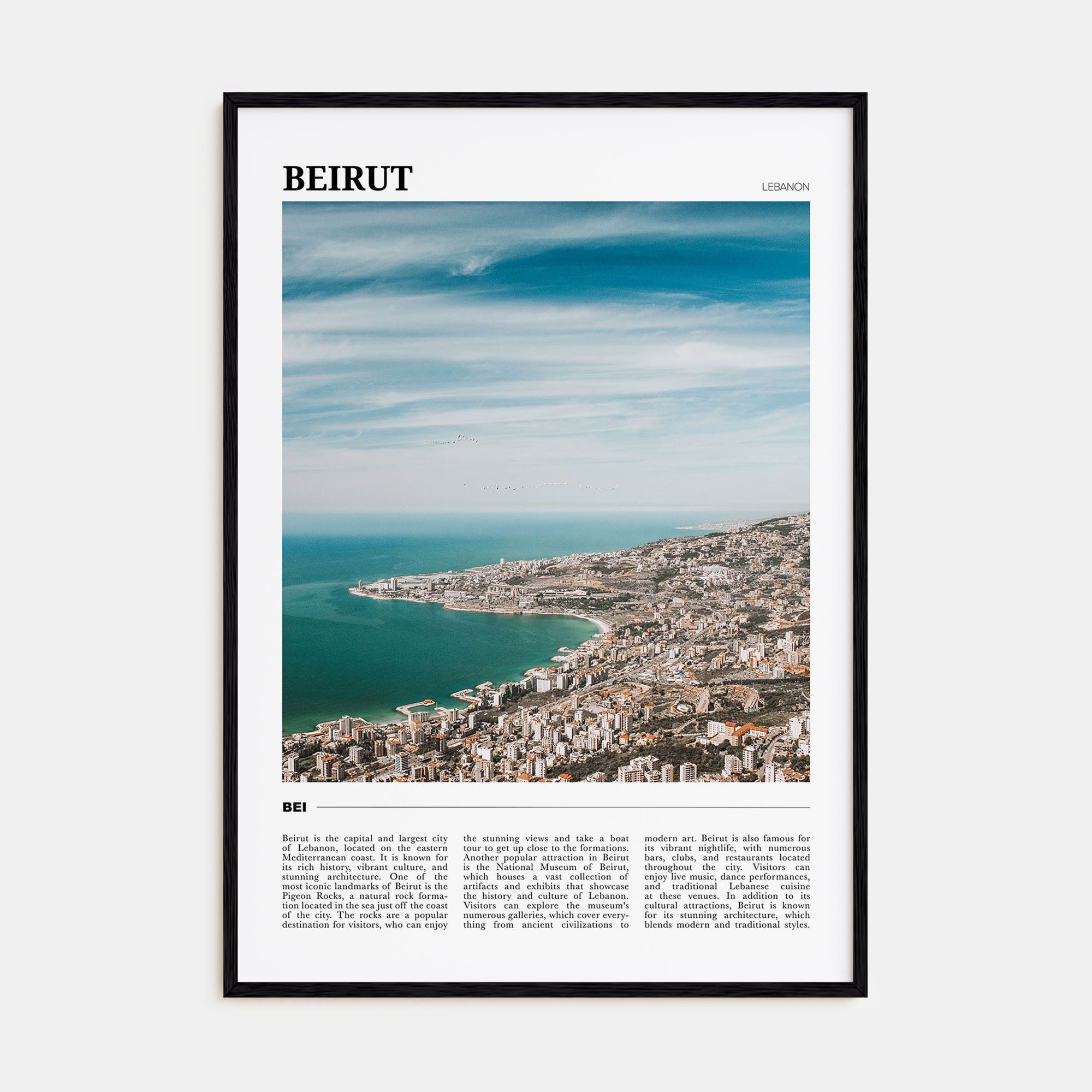 Beirut Travel Color Poster