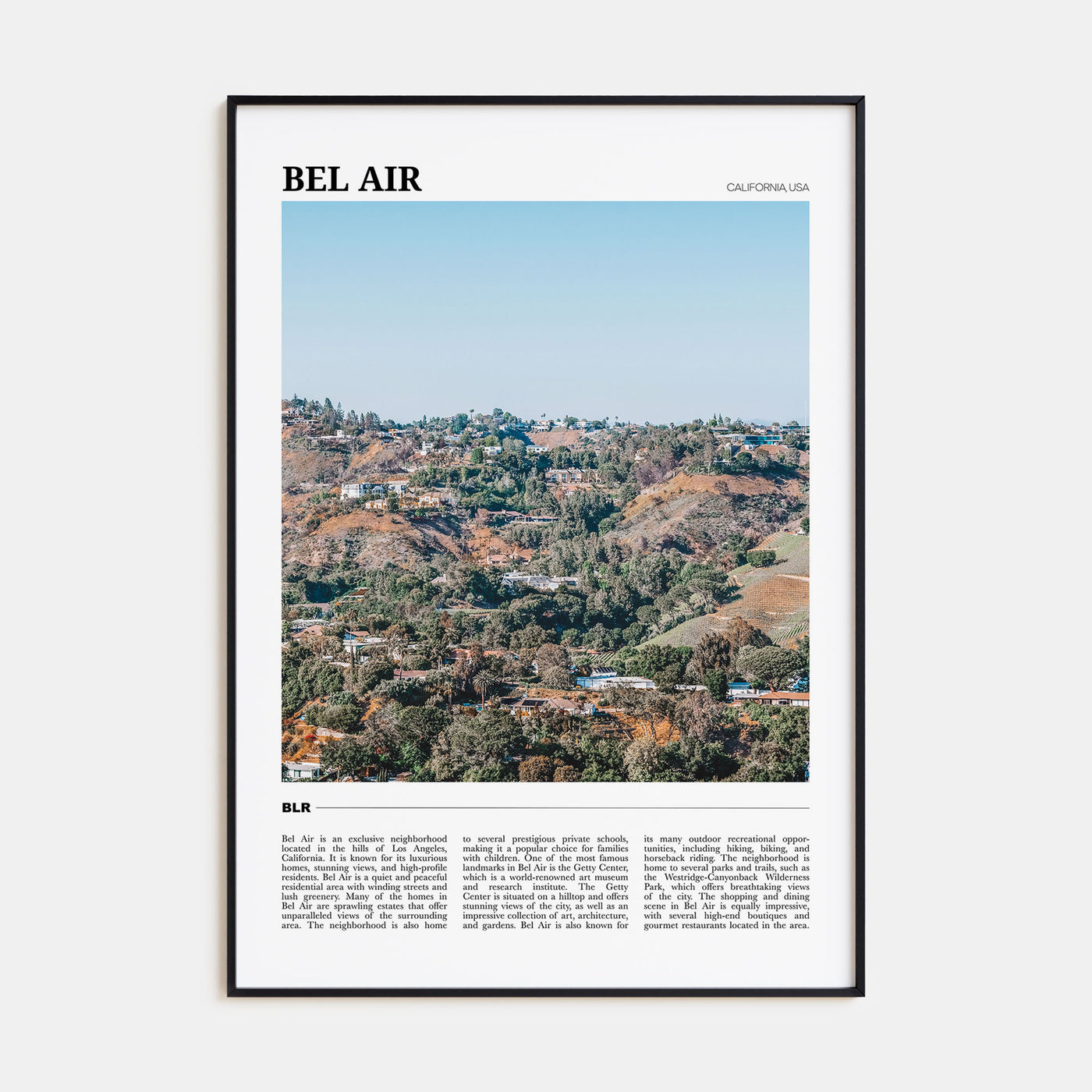 Bel Air Travel Color Poster